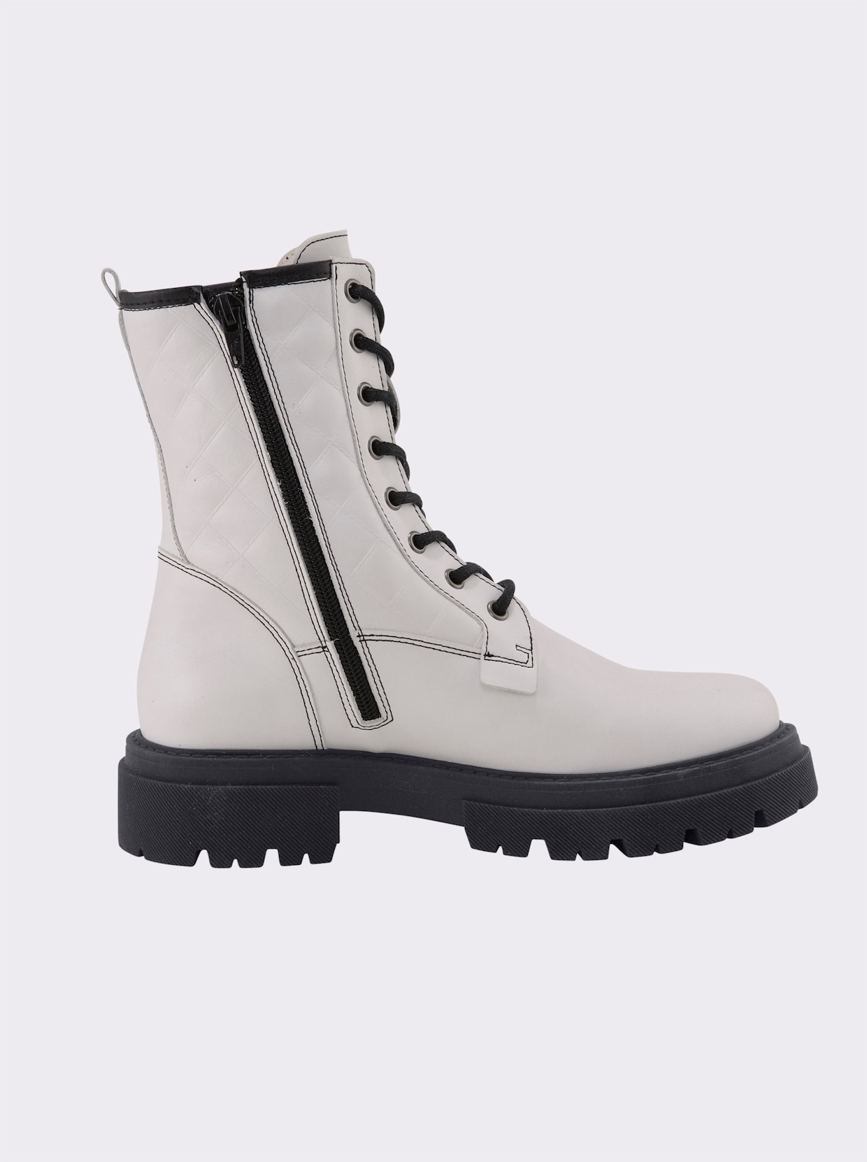 heine Bottines à lacets - blanc-noir