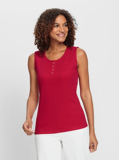 Shirttop in Ripp-Optik - rot