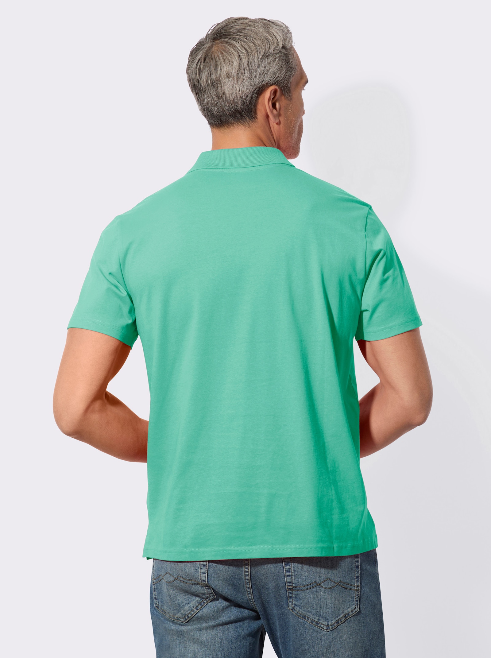 Poloshirt met knoopsluiting - blauwgroen