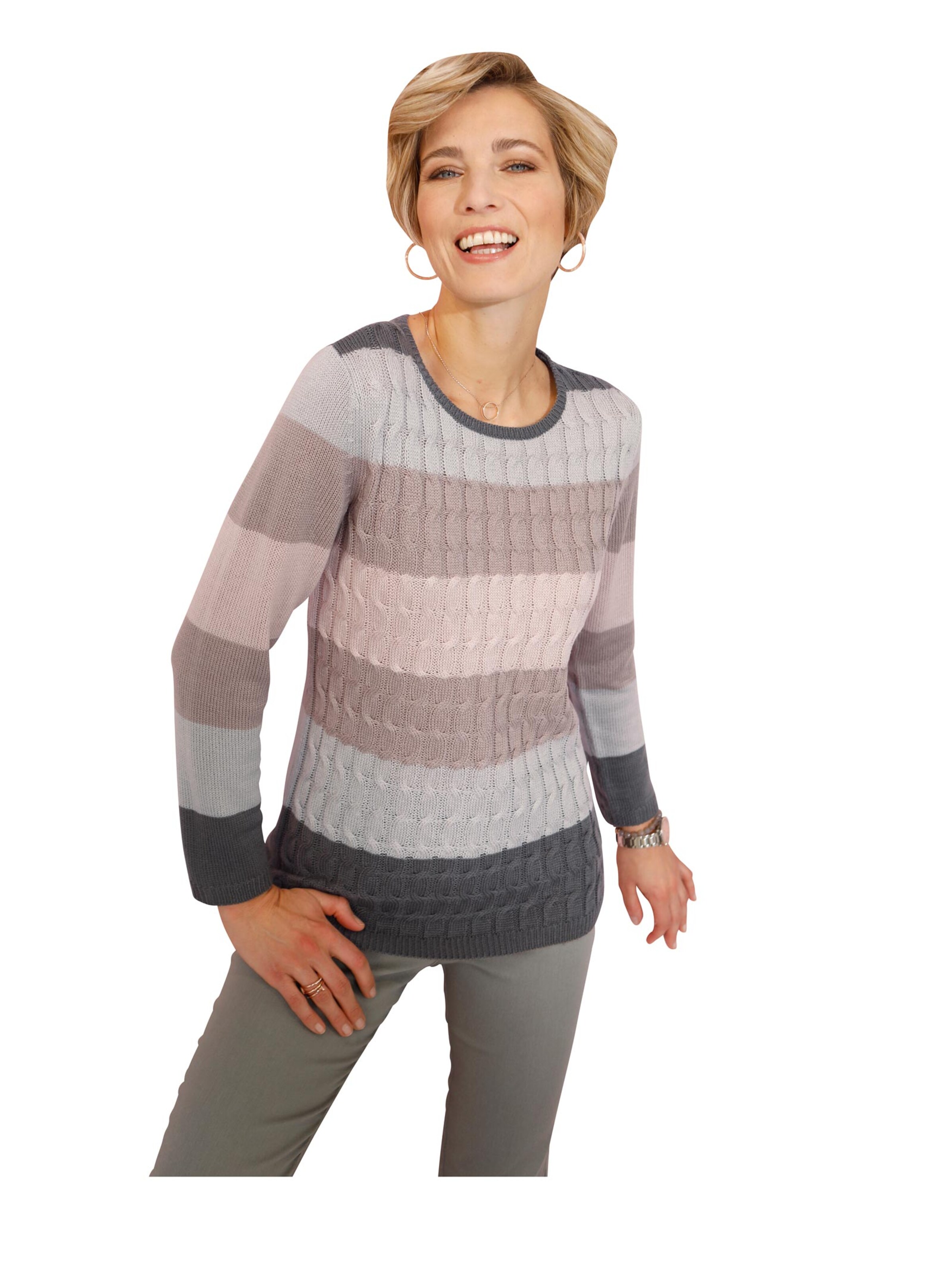 Pullover - rosé-grau