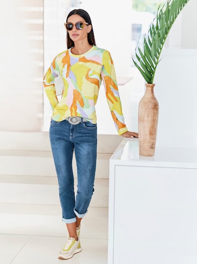 heine Shirt met ronde hals - pistazie-limone-bedruckt