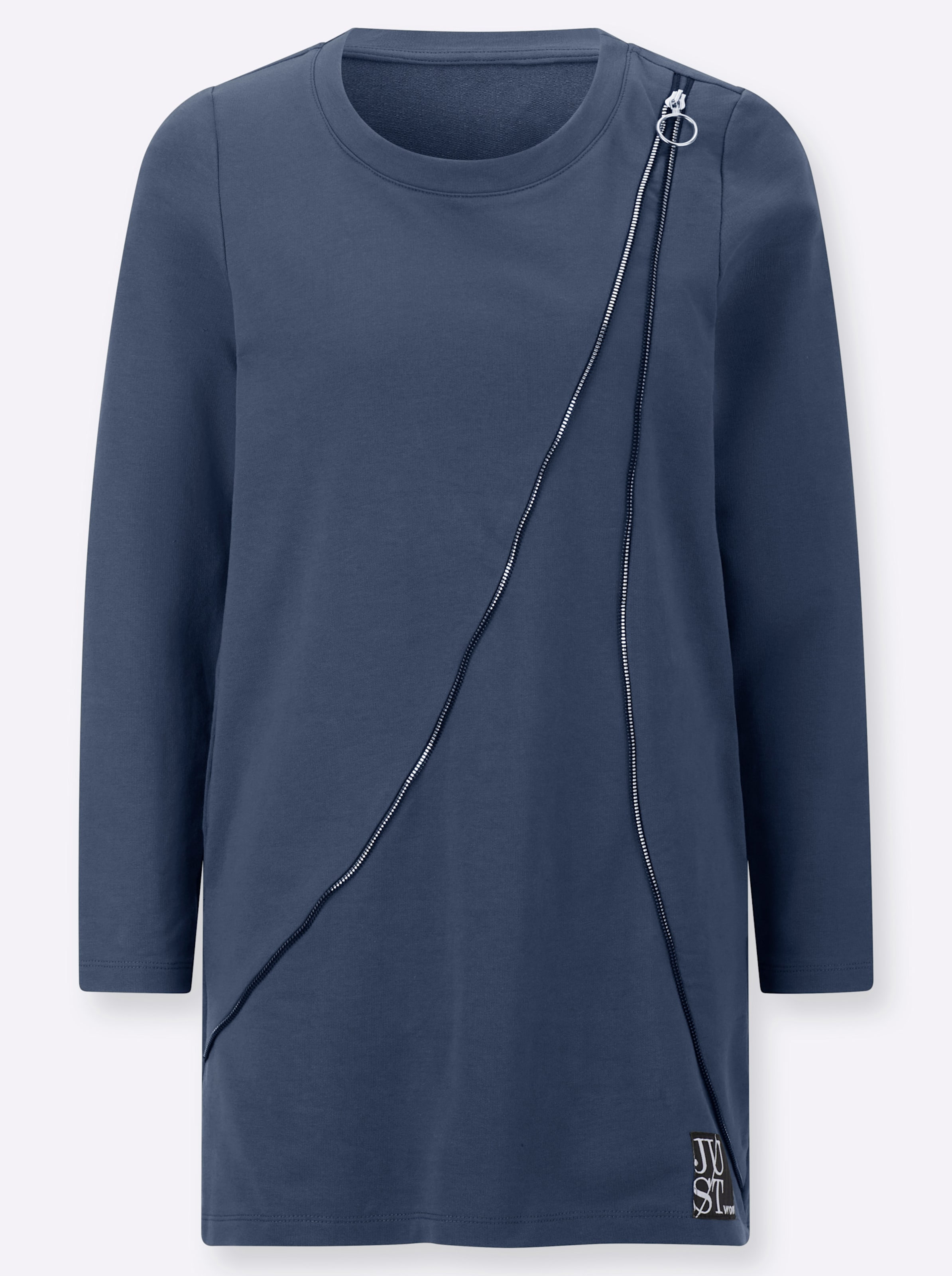 Sheego Damen Rauchblau Longsweatshirt - Bild 3