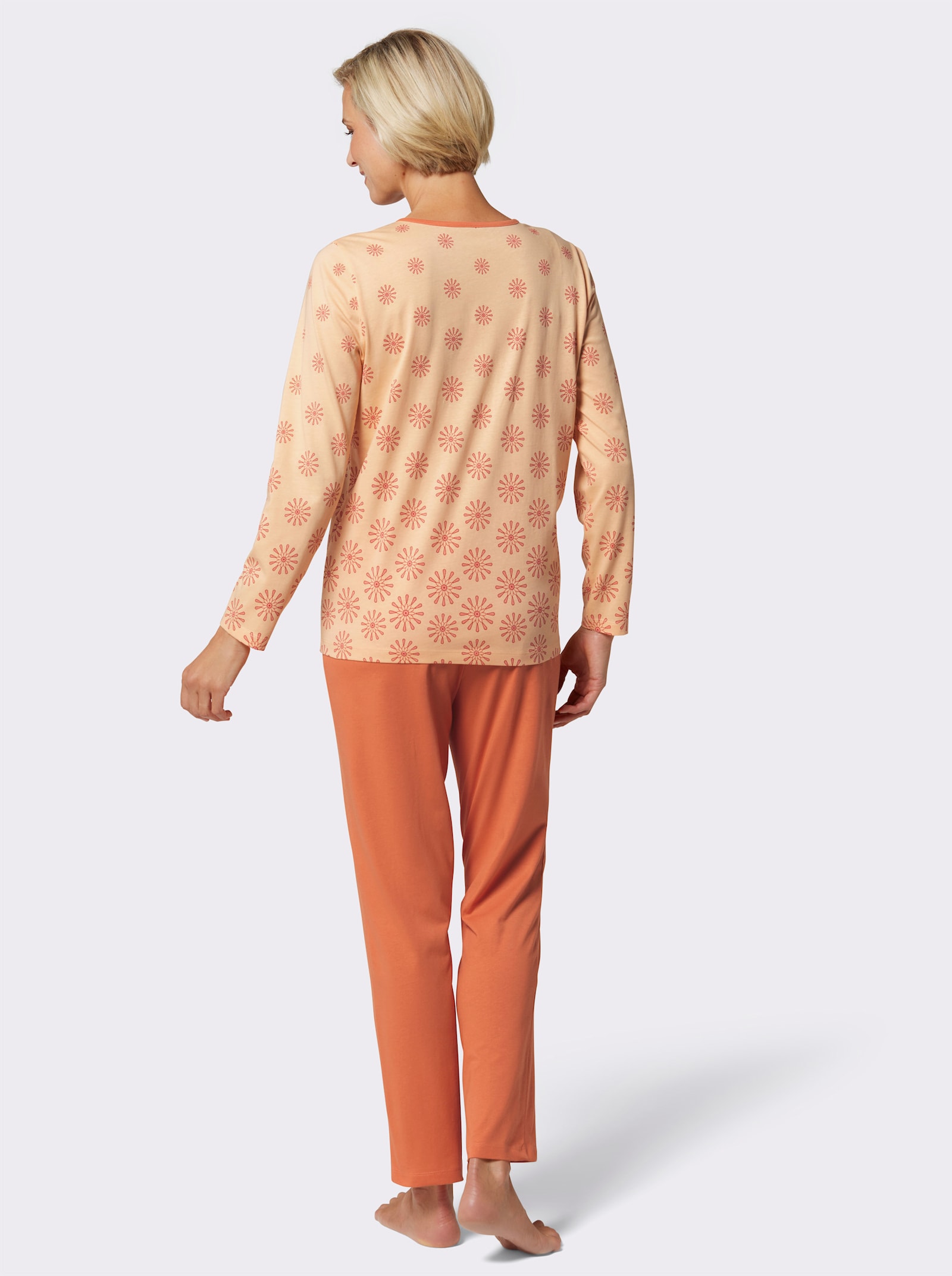wäschepur Schlafanzüge mit Kontrastpaspel - kalkmint + papaya