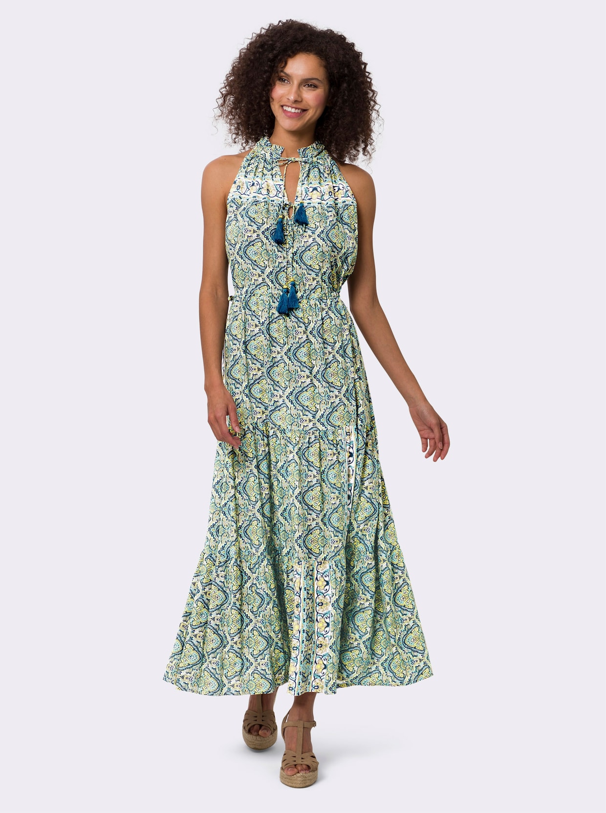 heine Robe imprimée - bleu vert-jaune imprimé