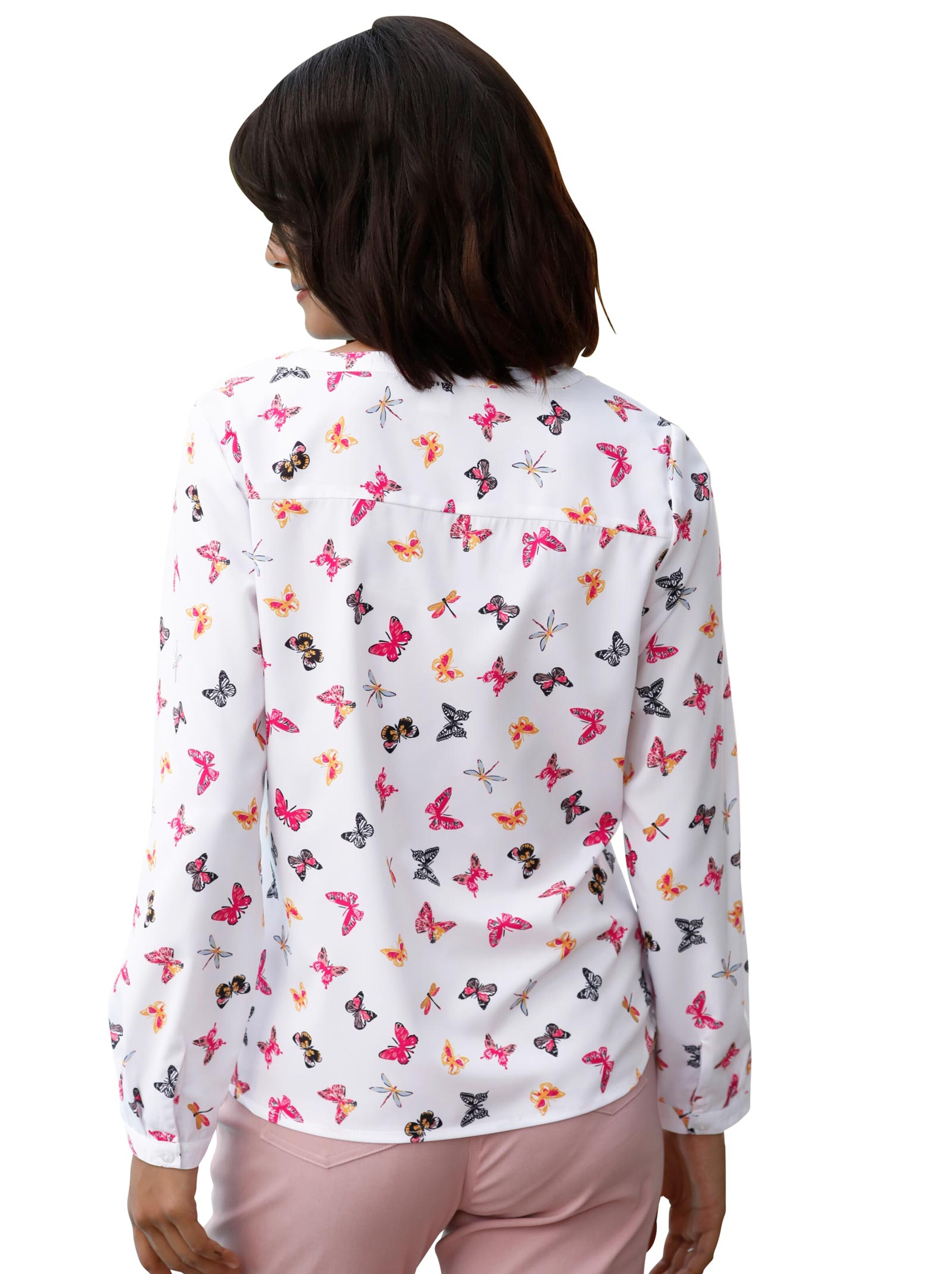 Bluse - weiß-gemustert