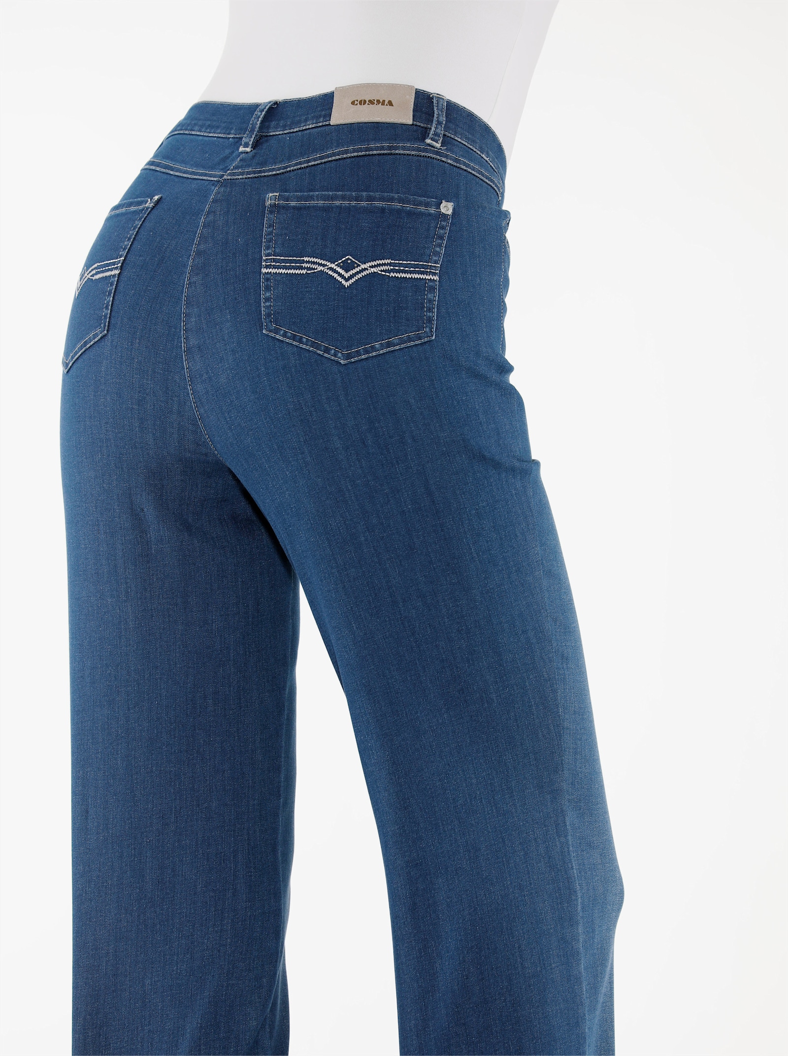 Cosma Rechte jeans met borduursel - blue-stonewashed