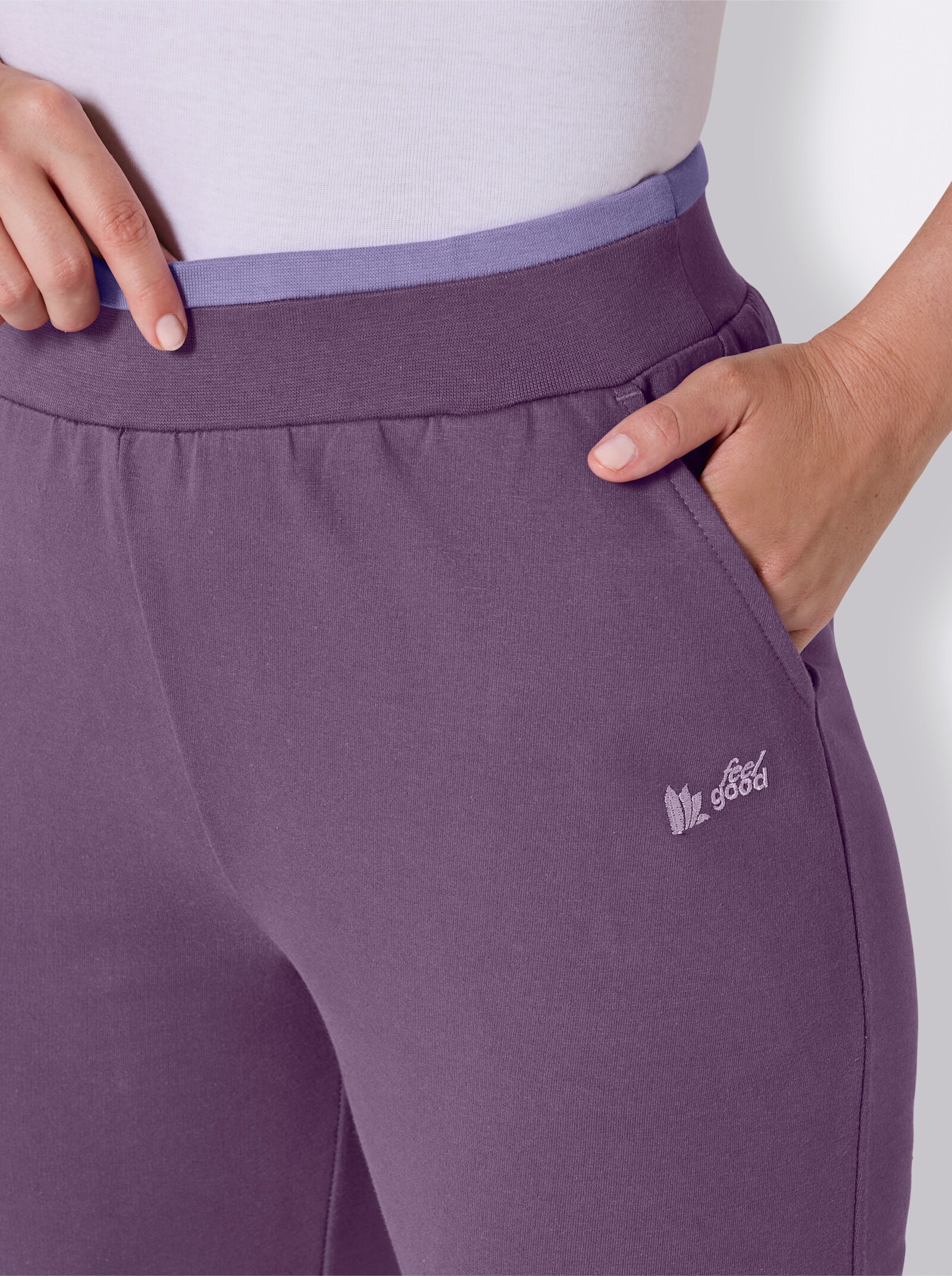 feel good Dehnbund-Hose mit Bündchen - feige-lavendel