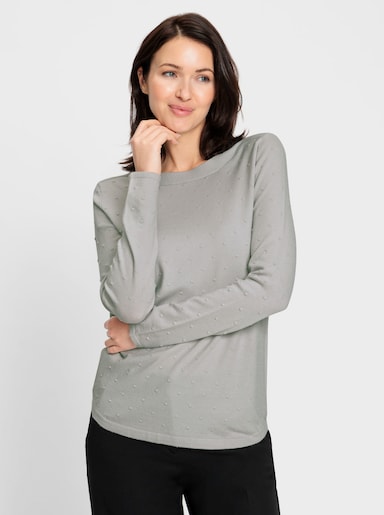 Langarm-Pullover - hellgrau