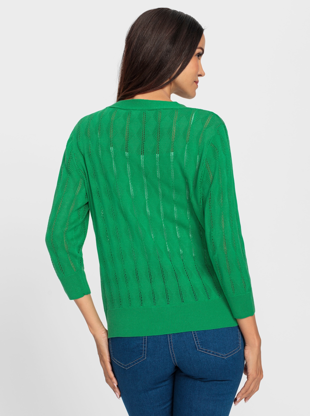 heine Veste en tricot ajouré - vert pomme