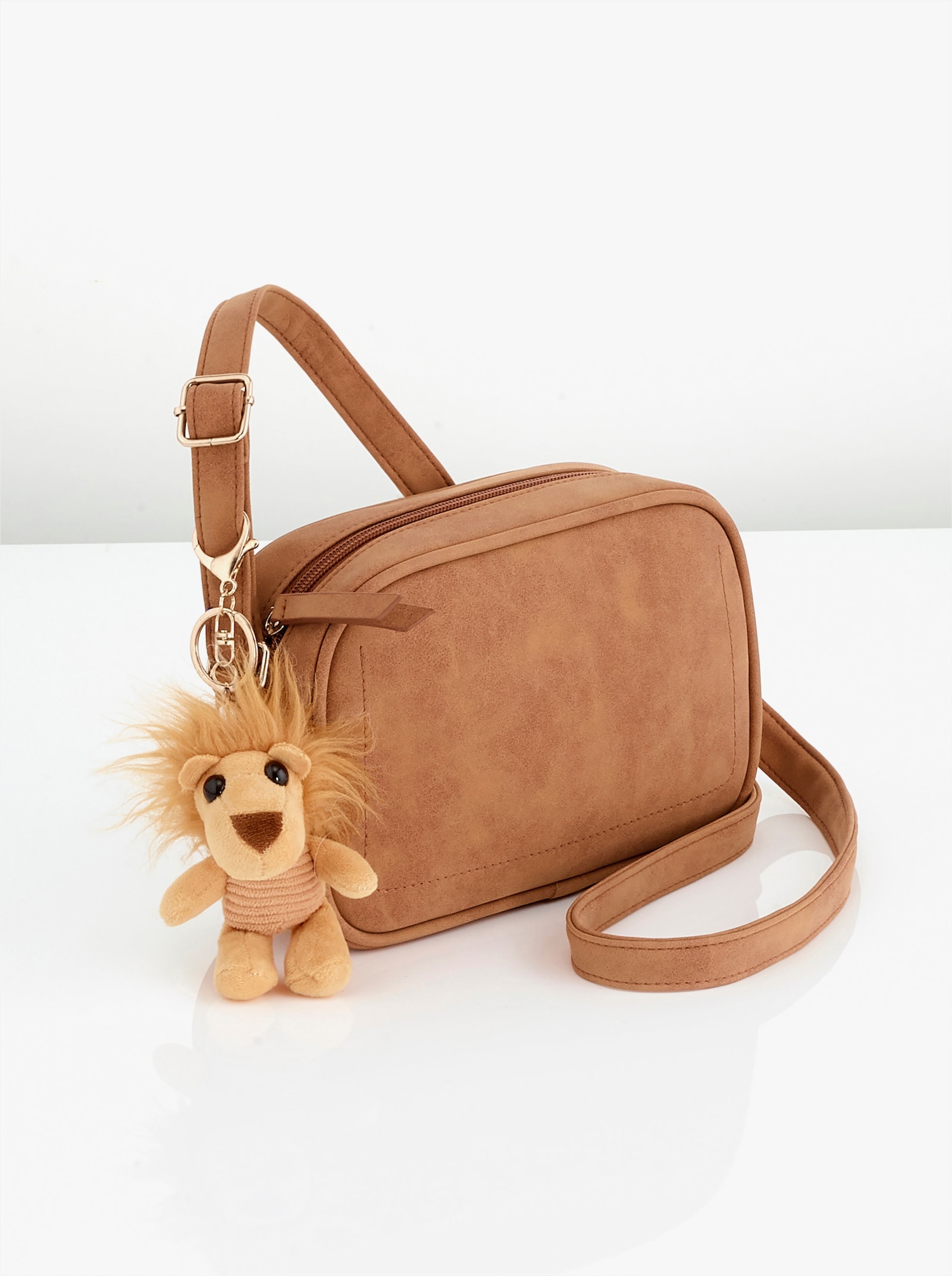 Handtasche mit Schlüsselanhänger - braun