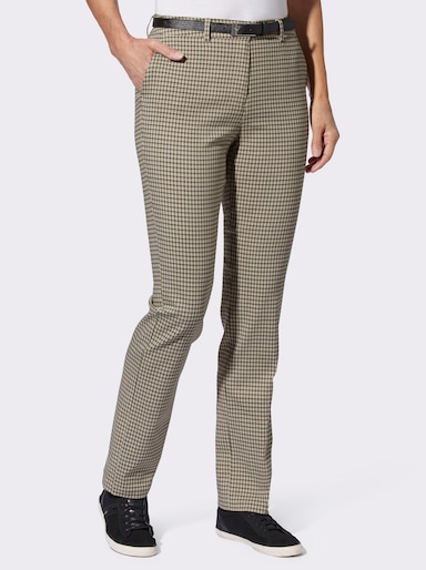 Karohose in Koffer-Qualität - camel-schwarz-kariert