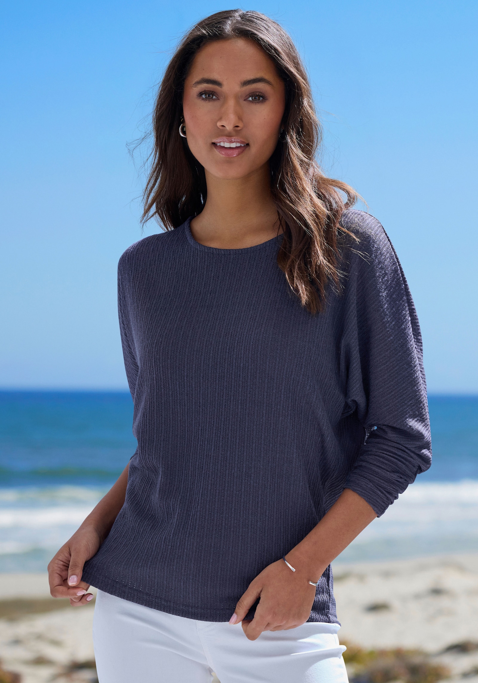 Vivance Langarmshirt - beere, blau