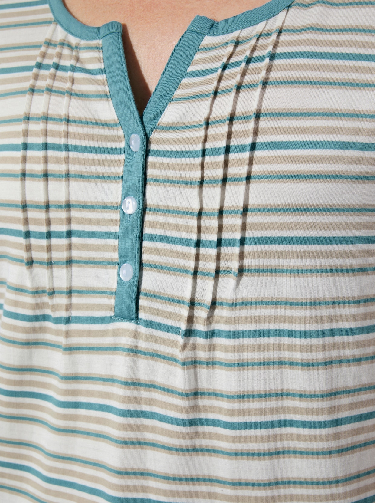 Shirt - ecru-ozean-geringelt