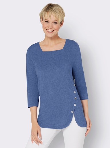 3/4-Arm-Shirt - royalblau-meliert