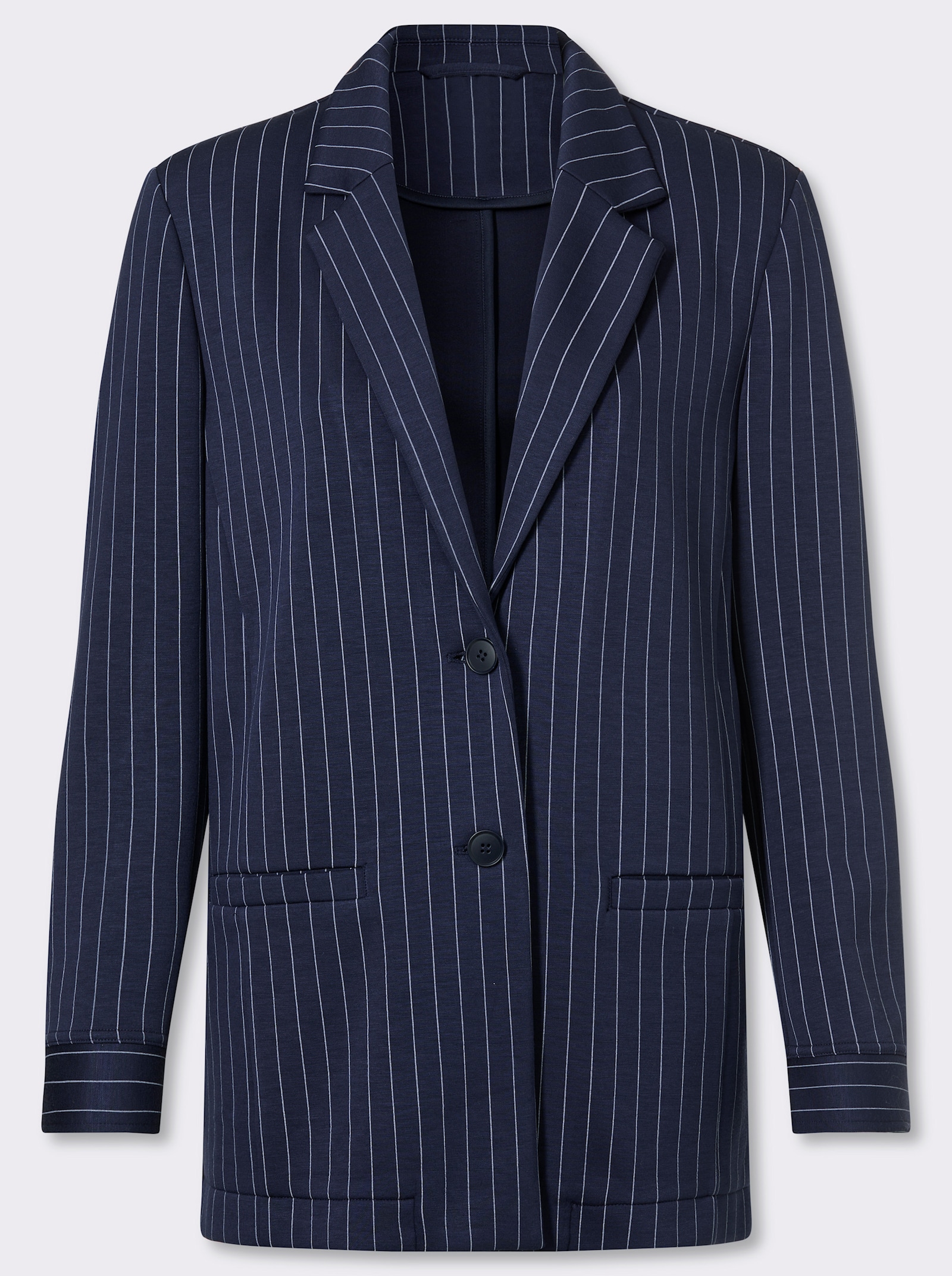 heine Jerseyblazer mit Nadelstreifen - marine-silberfarben Nadelstreifen