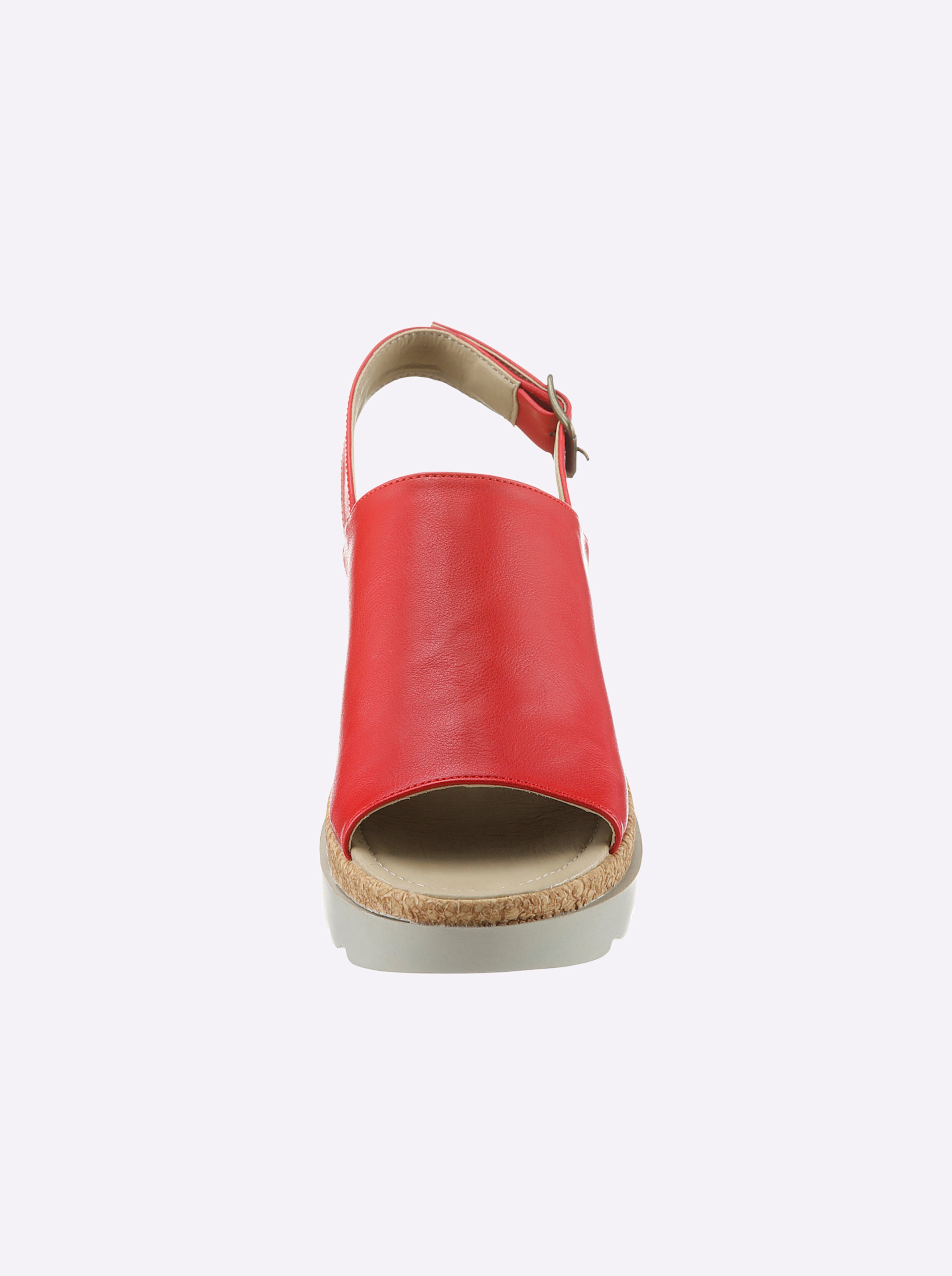 Rot und günstig Kaufen-Sandalette in rot von Andrea Conti. Sandalette in rot von Andrea Conti <![CDATA[Sandalette In bequemem Synthetik-Material. Futter und Innensohle Synthetik. Mit trendaktueller Plateausohle. Höhe ca. 40 mm.]]>. 