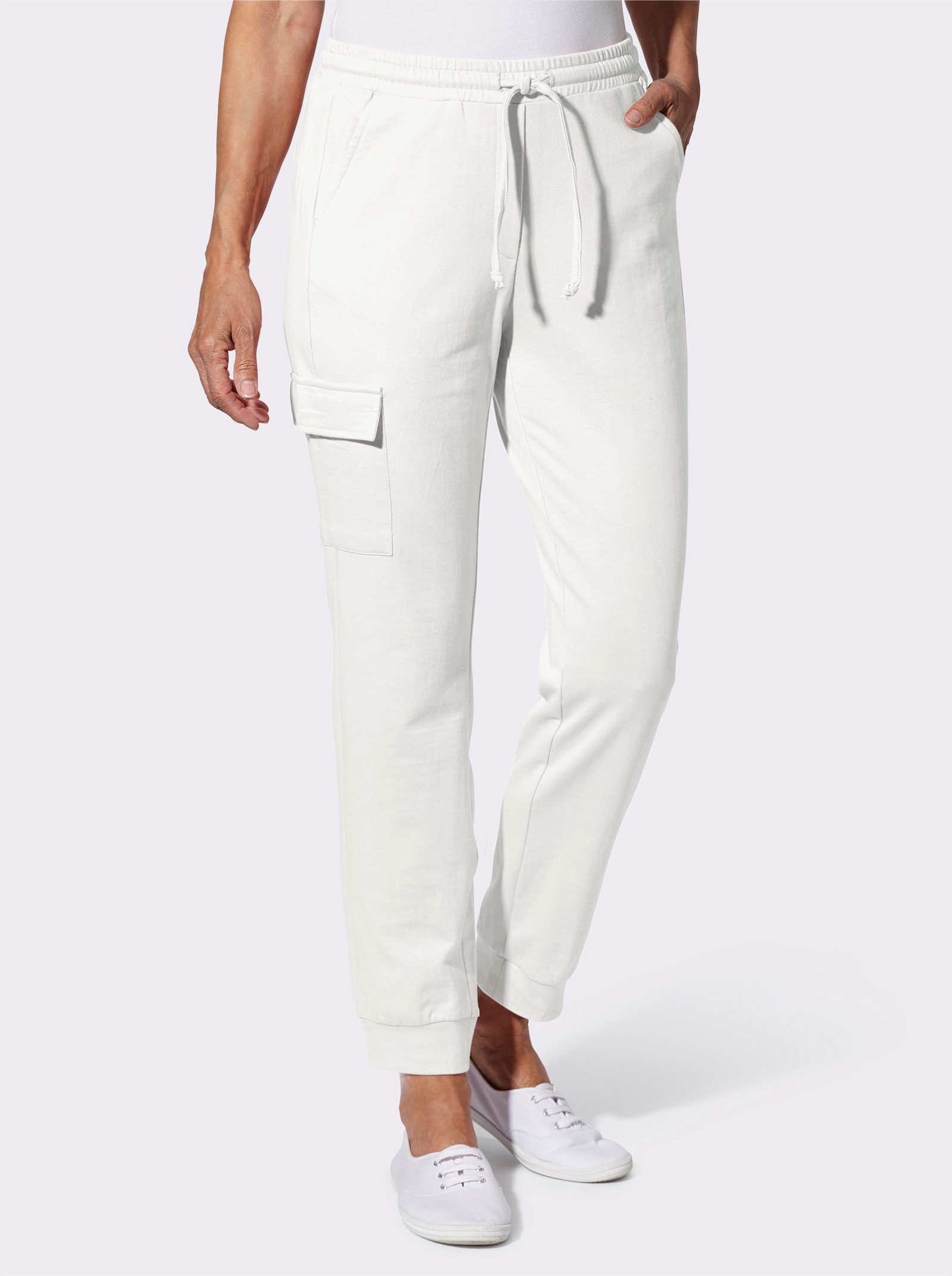 Sweathose in knöchelfreier Länge - ecru