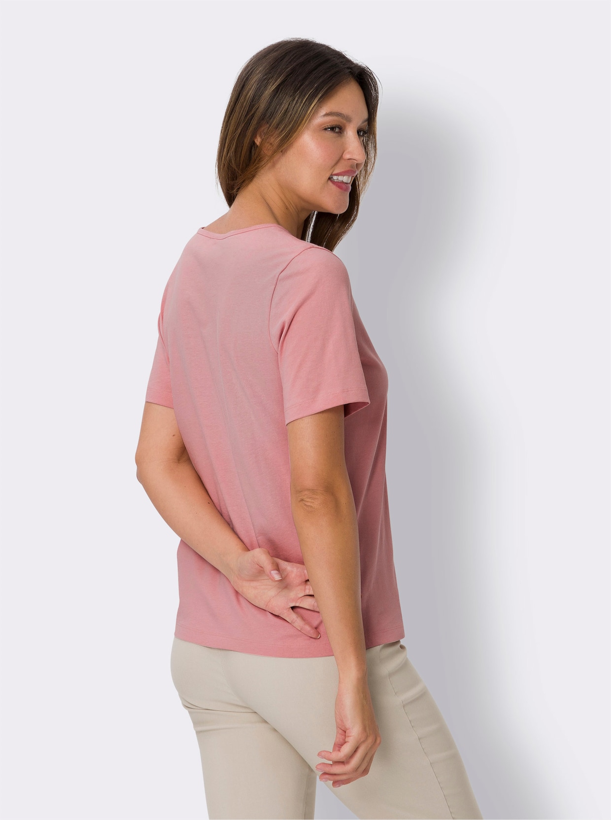 Tričko s krátkým rukávem - růženínová-antracitová