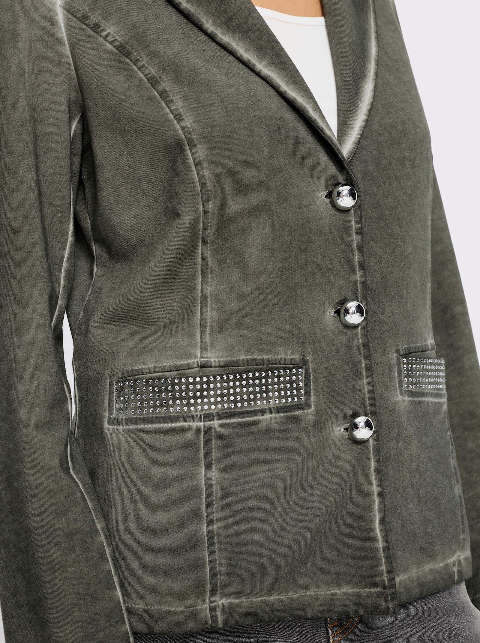 heine Sweatblazer mit Ziersteinen - khaki