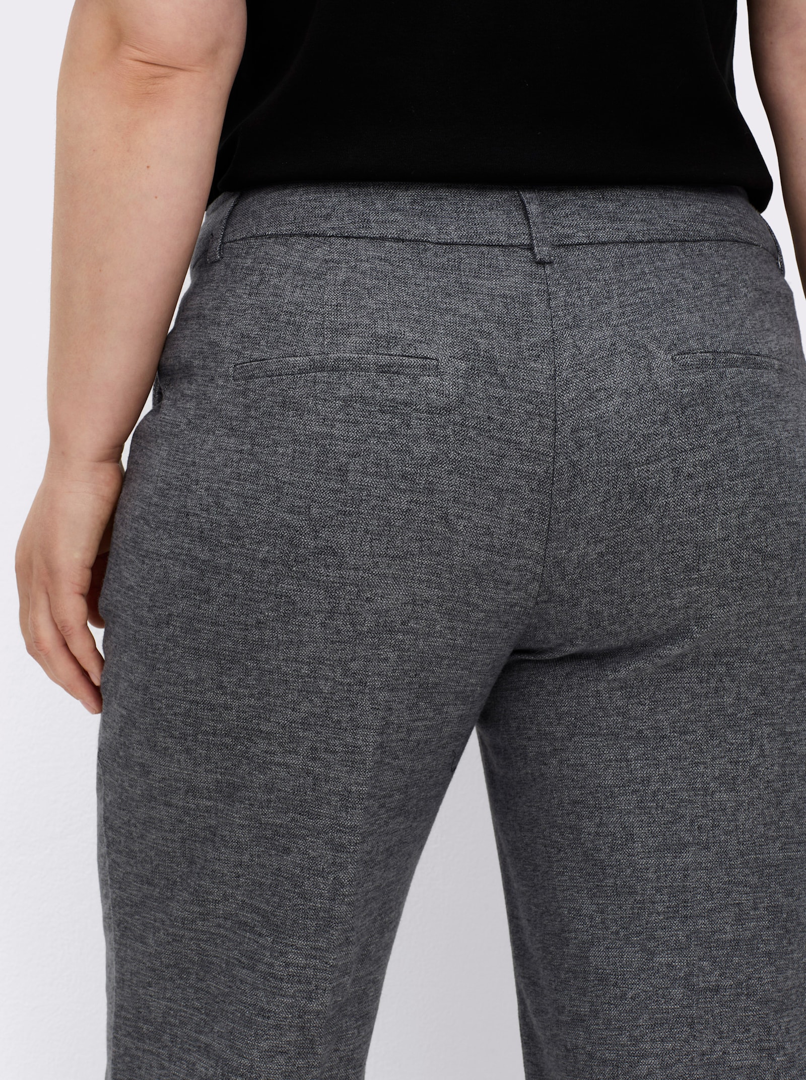 Bügelfaltenhose in Melange-Look - anthrazit-meliert