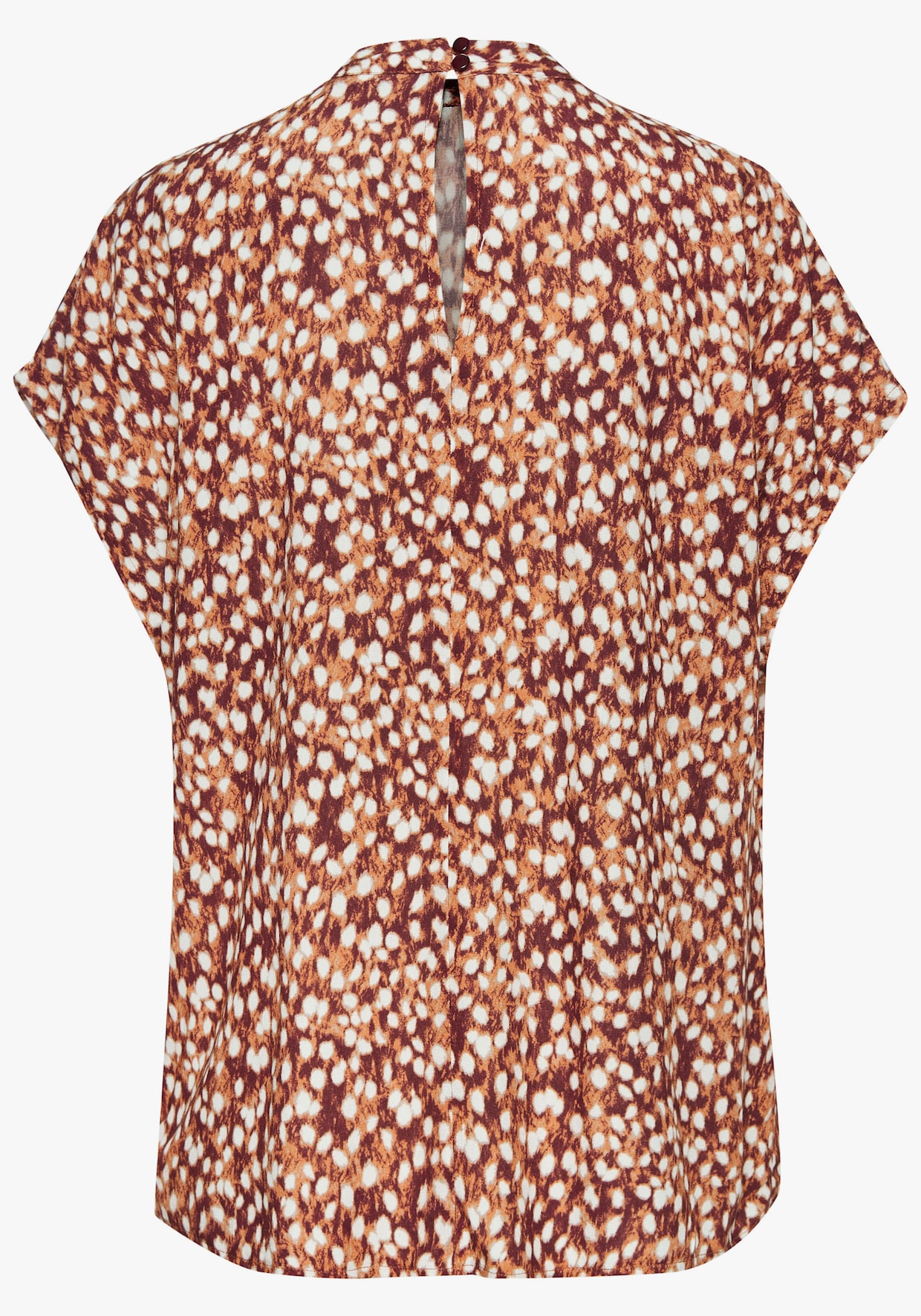 Vivance Blouse met korte mouwen - bruin/crème bedrukt
