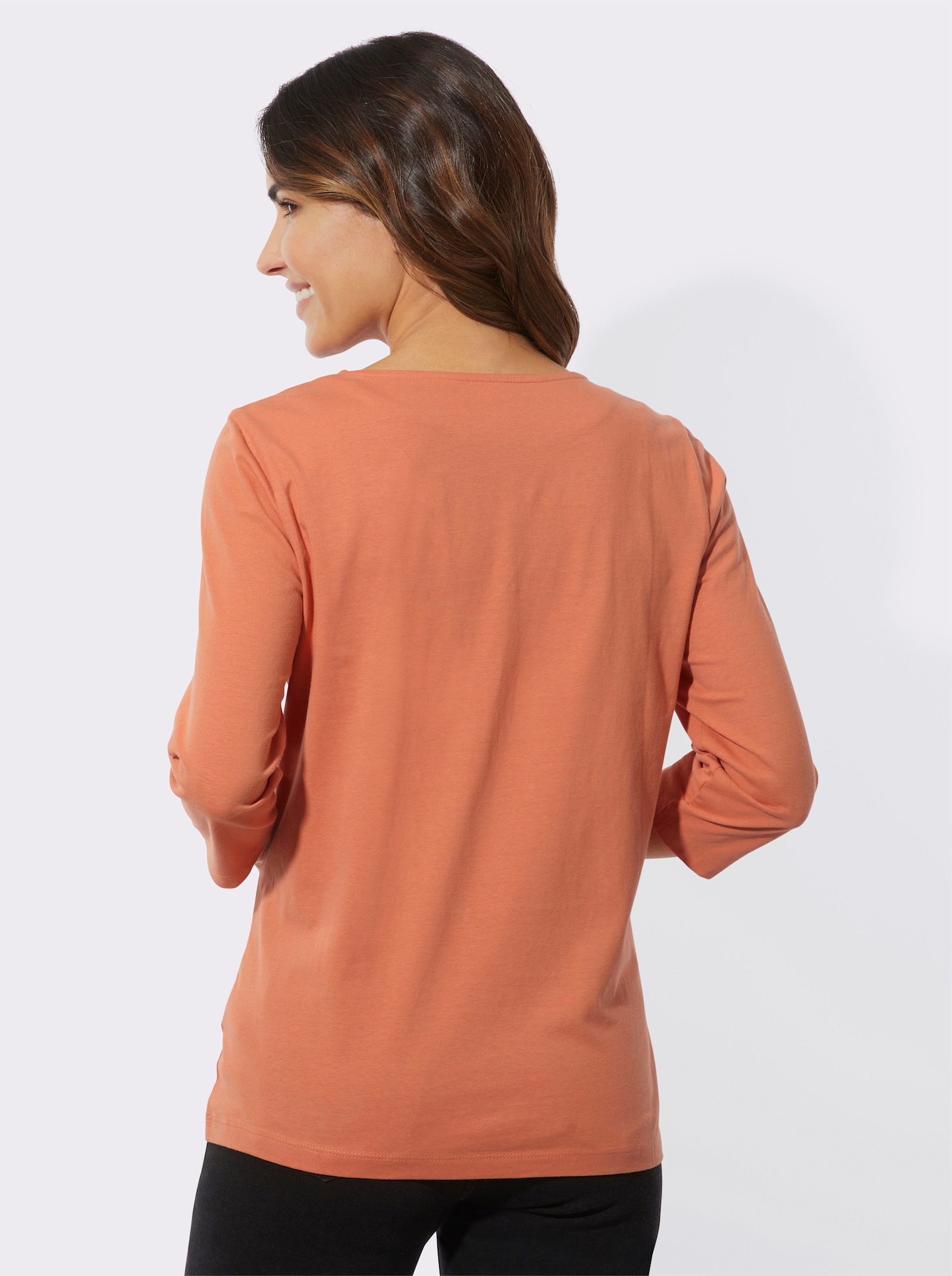 3/4-Arm-Shirt mit Mandala-Druck - papaya-ecru