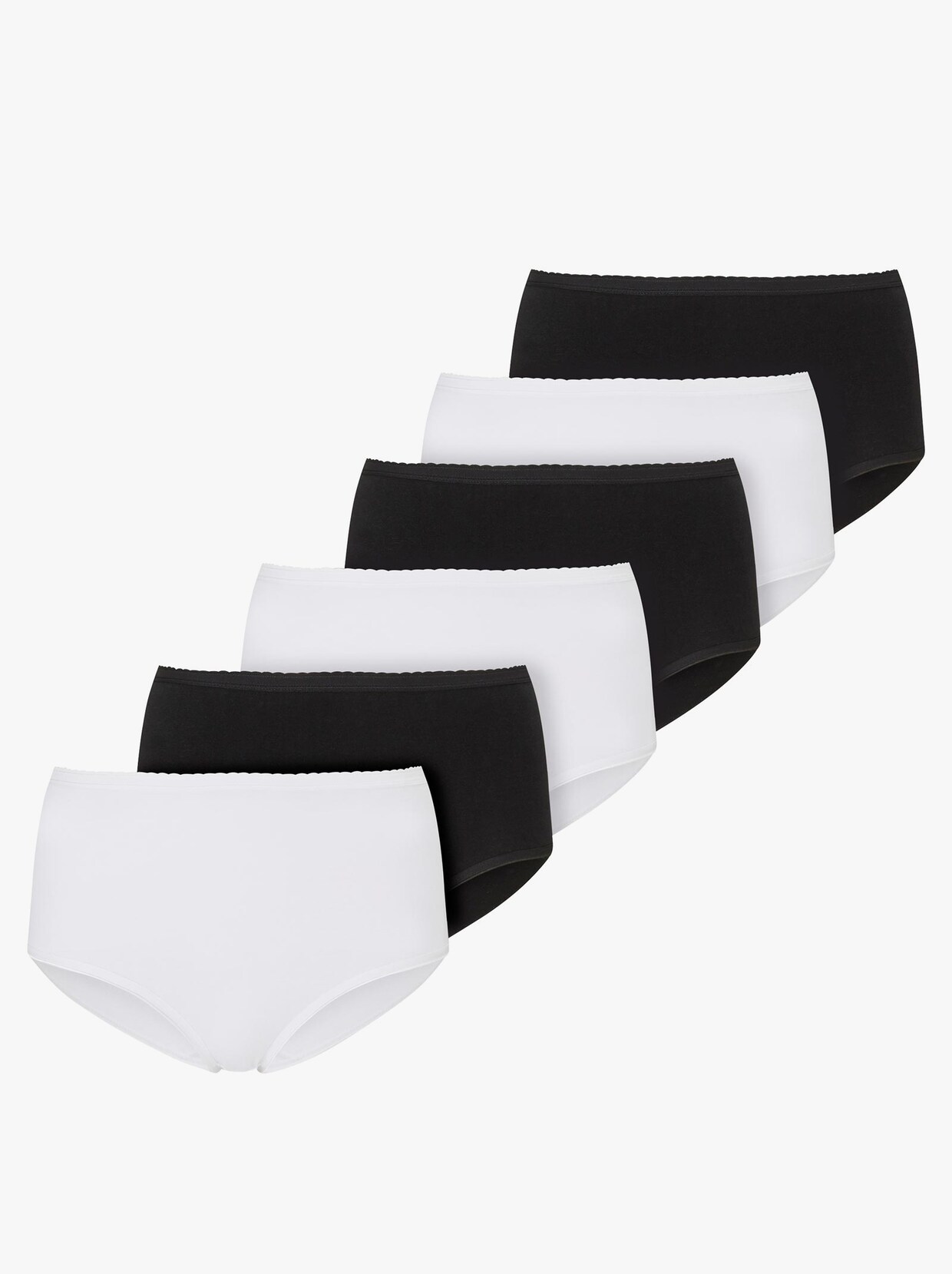 Kalhotky s pasem - 3x bílá + 3x černá