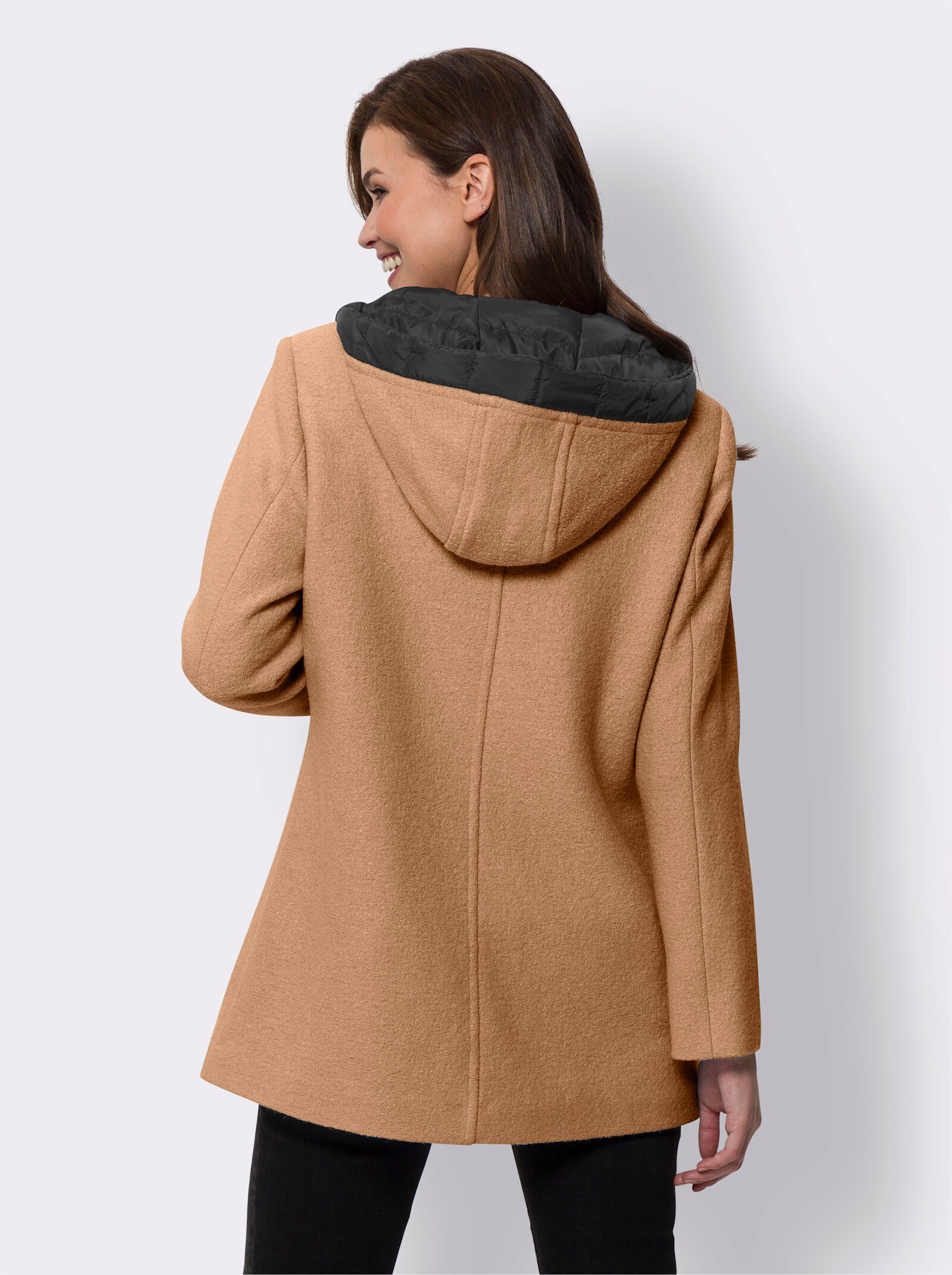 heine Outdoorjacke mit Kontrastfutter - camel