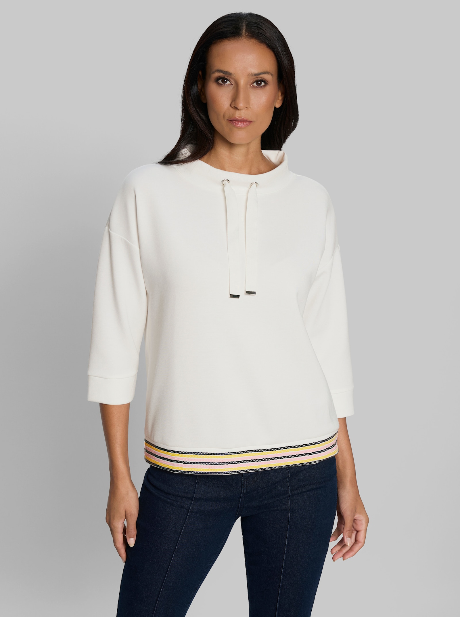 heine Sweatshirt mit Paillettensaum - ecru