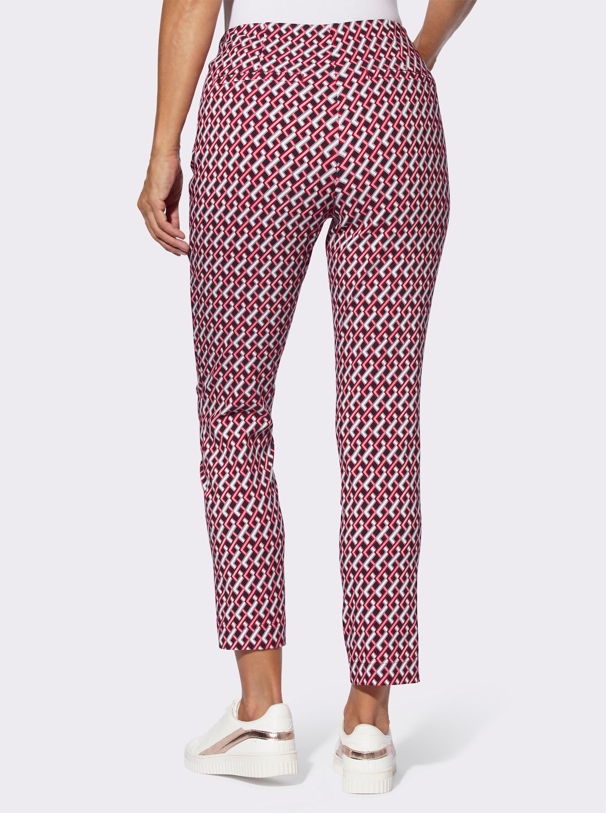 Bengalinebroek - rood/zwart geprint