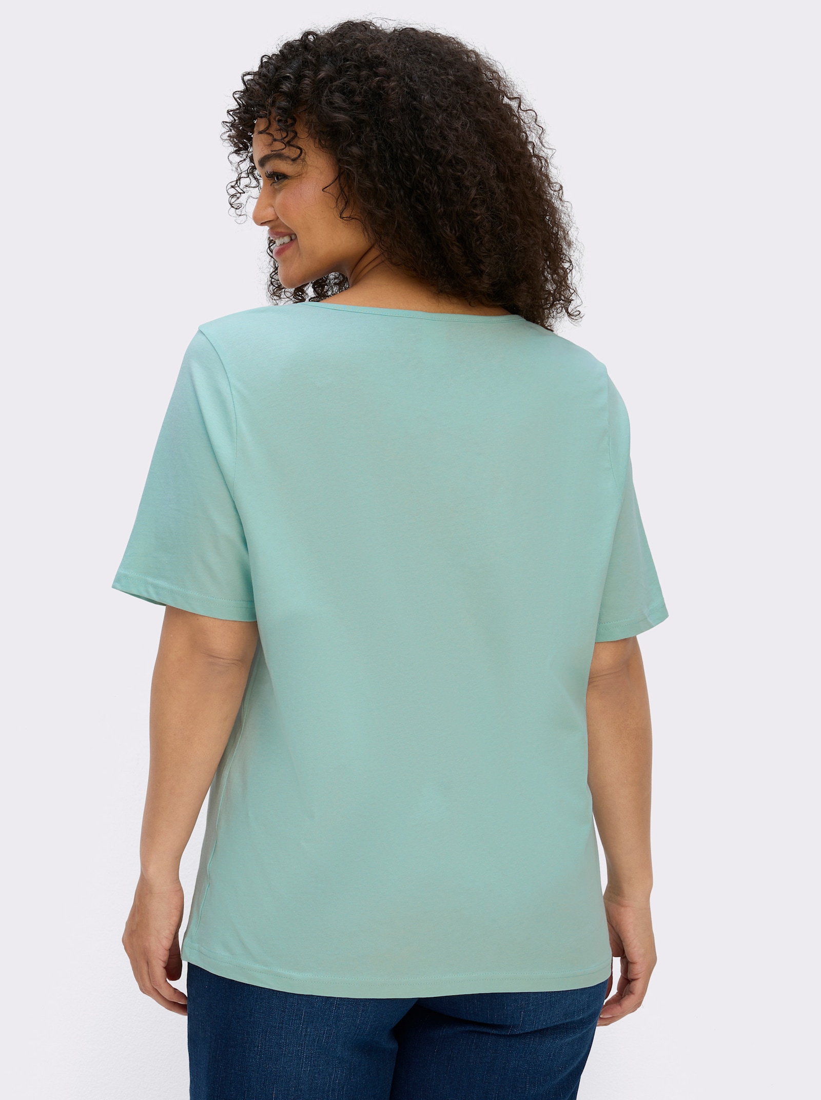 T-Shirt mit Schmetterlings-Druck - kalkmint