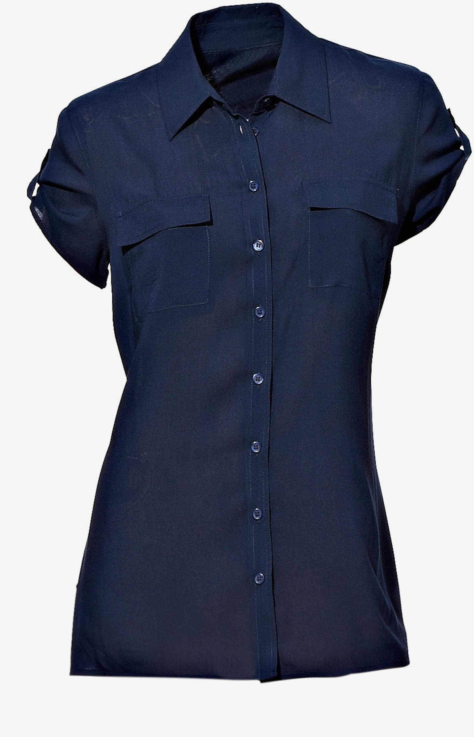 heine Blouse met korte mouwen in viscosemix - marine