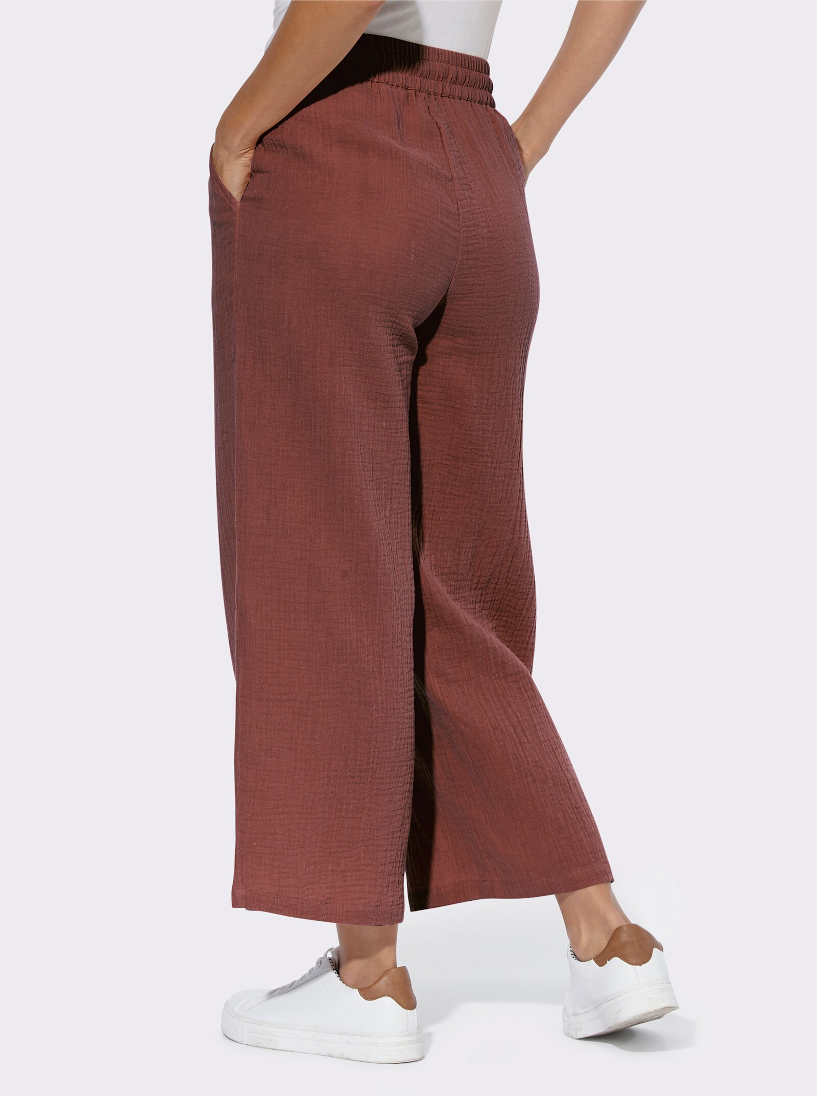 Culotte in Struktur-Qualität - rotbraun