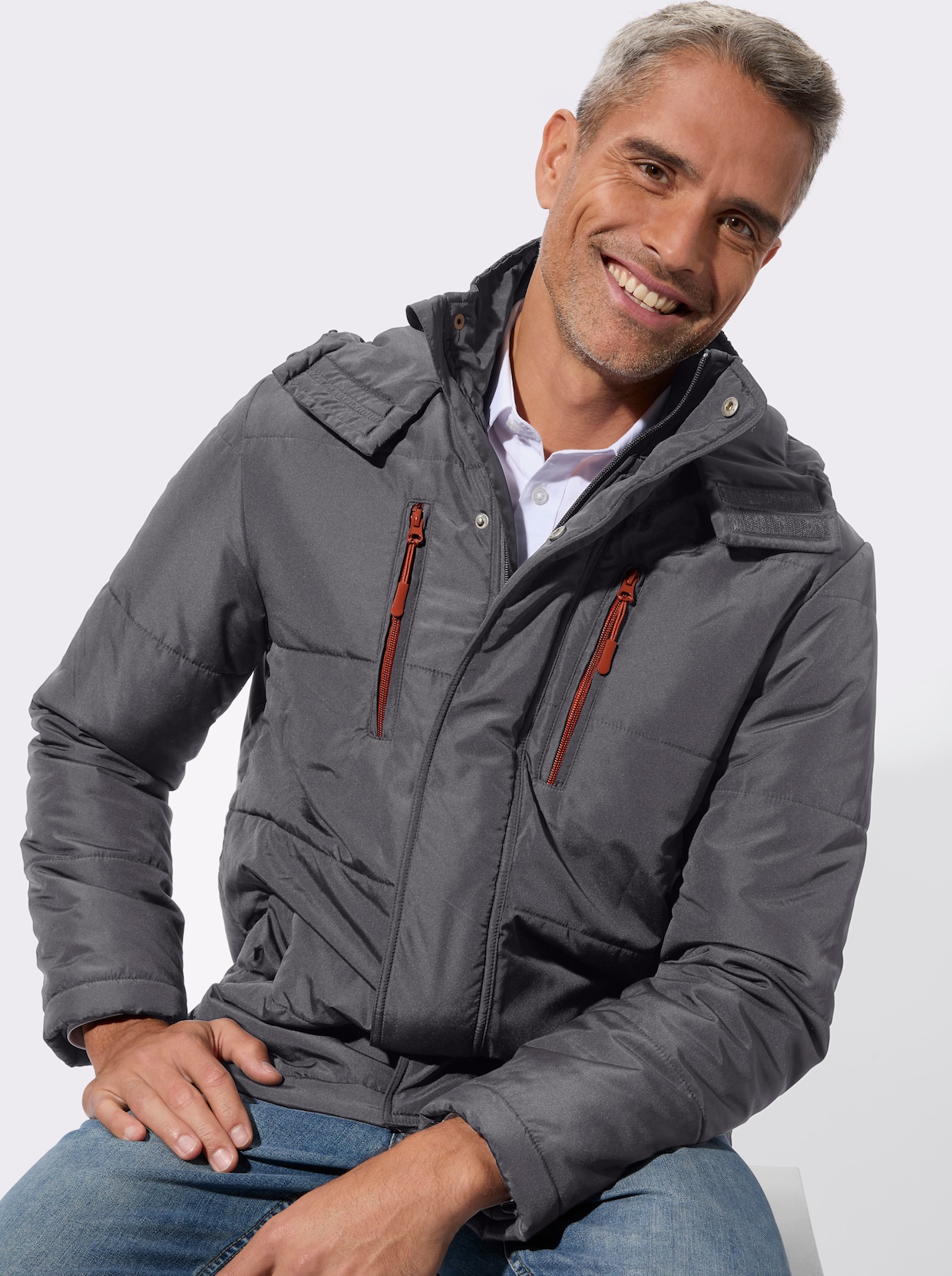 Steppjacke für normale Wintertemperaturen - anthrazit