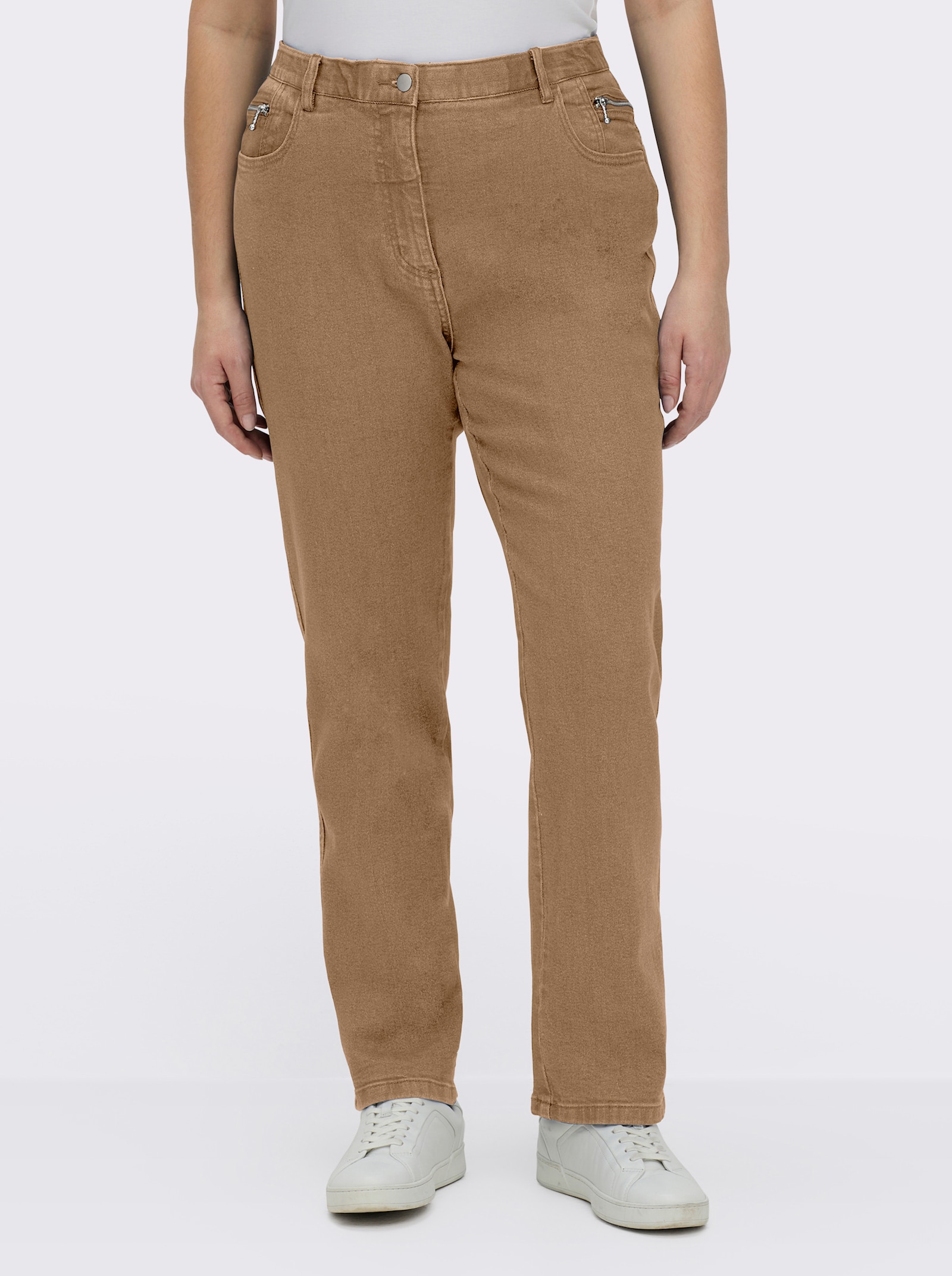 5-Pocket-Jeans gerade geschnitten - camel