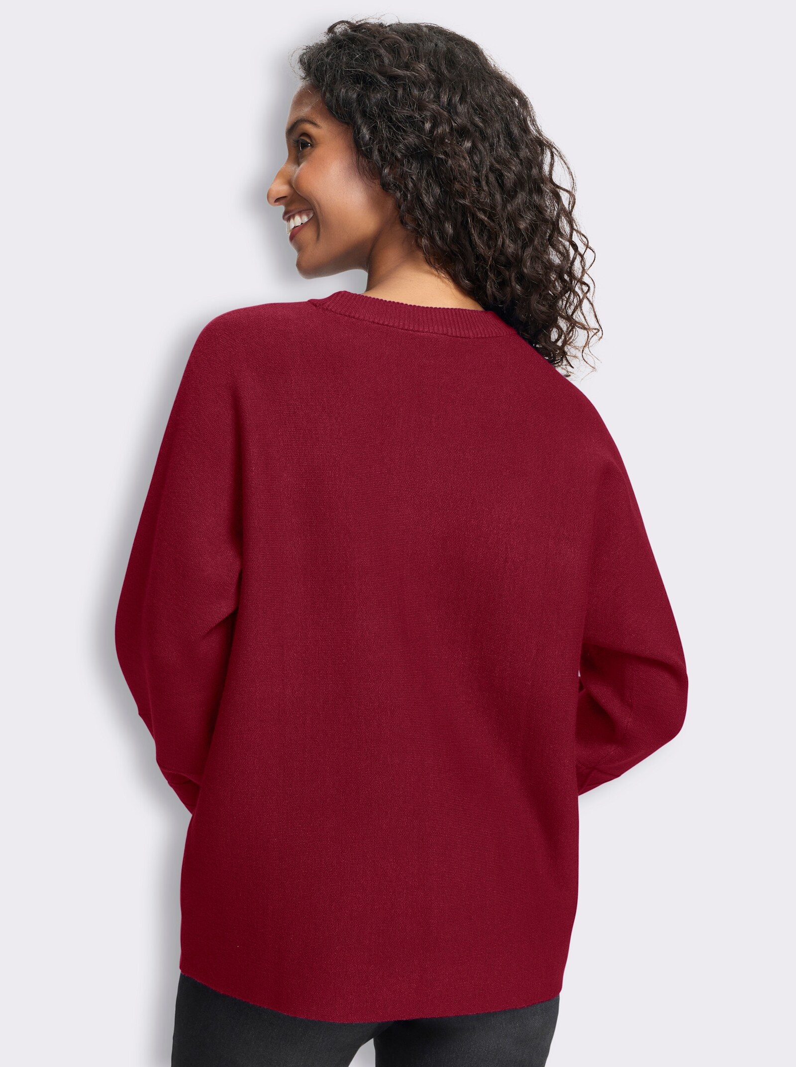 heine Feinstrickpullover mit Taschen - kirsche