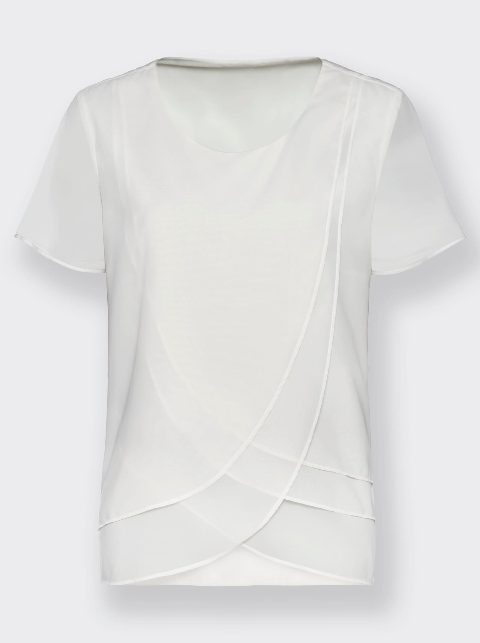 Georgettebluse in Lagenverarbeitung - ecru