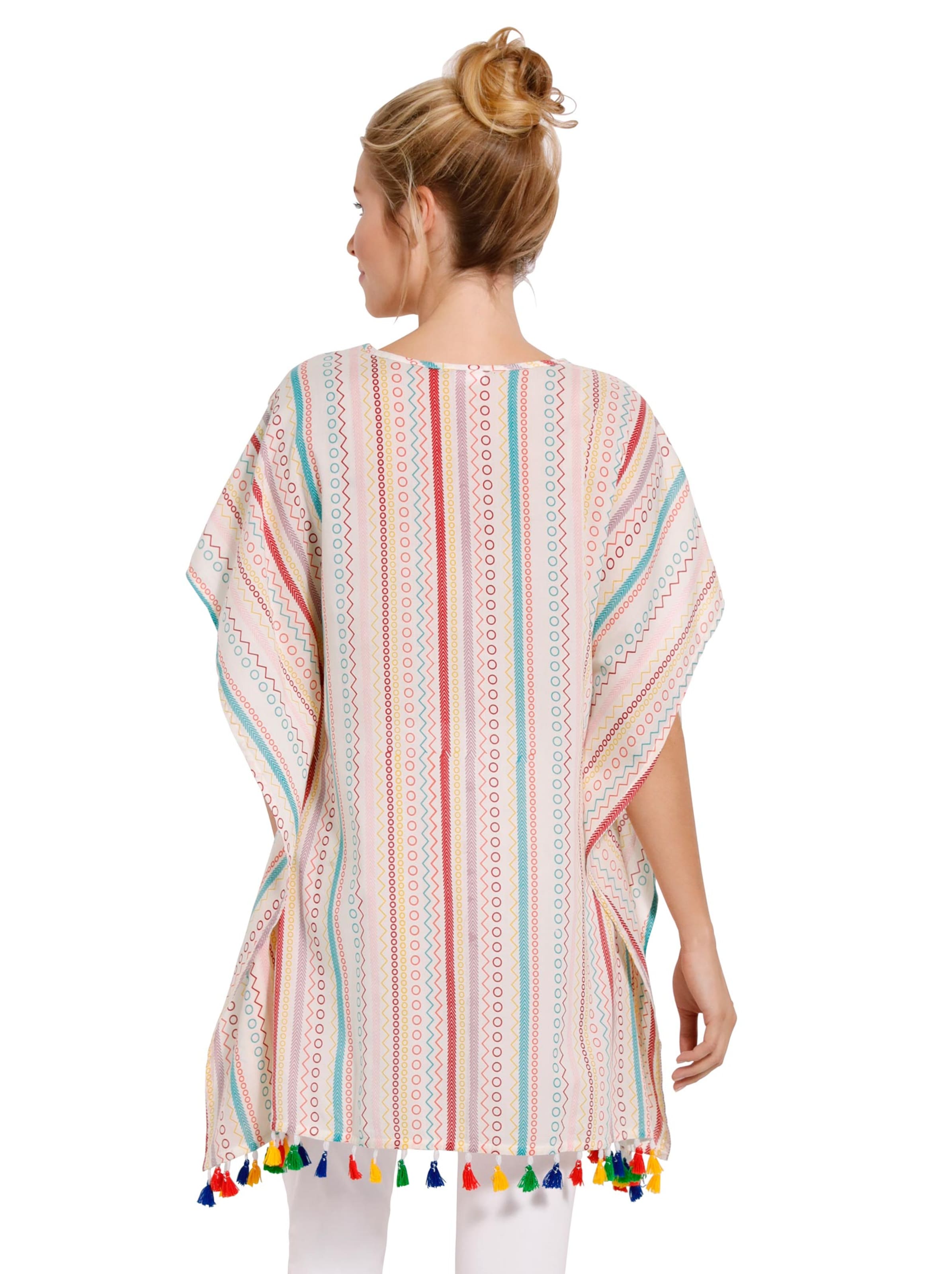 Strandbluse - ecru-gestreift