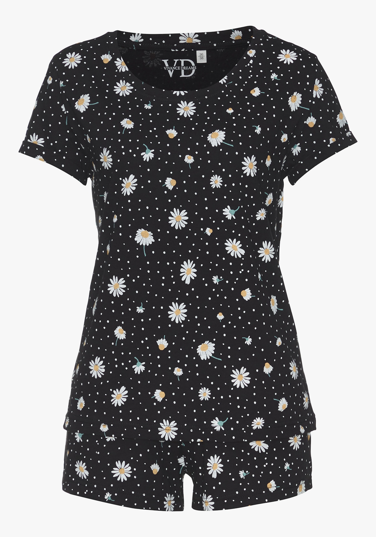 Vivance Dreams Shortama - zwart gedessineerd