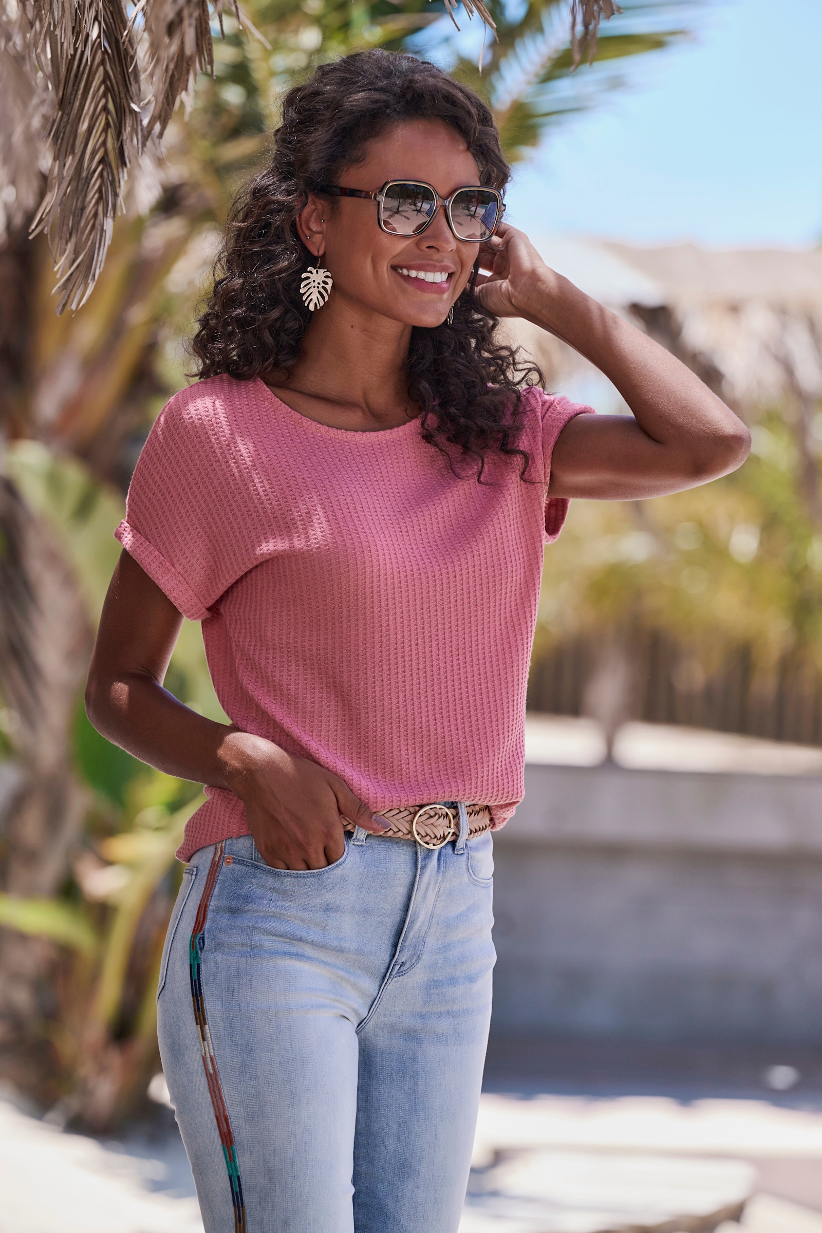 Vivance Kurzarmshirt - rose