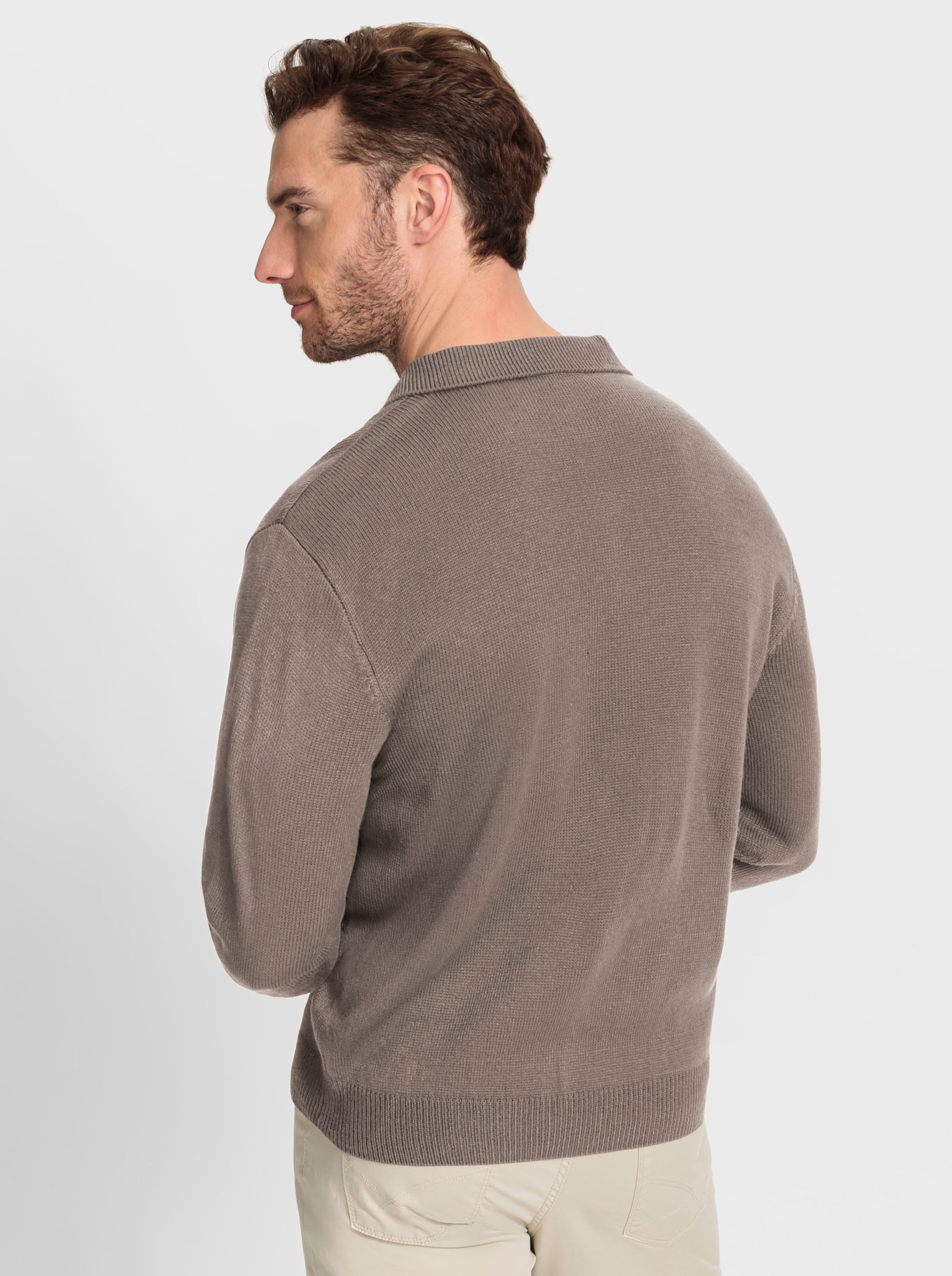 Catamaran Polopullover met ribboordjes - taupe