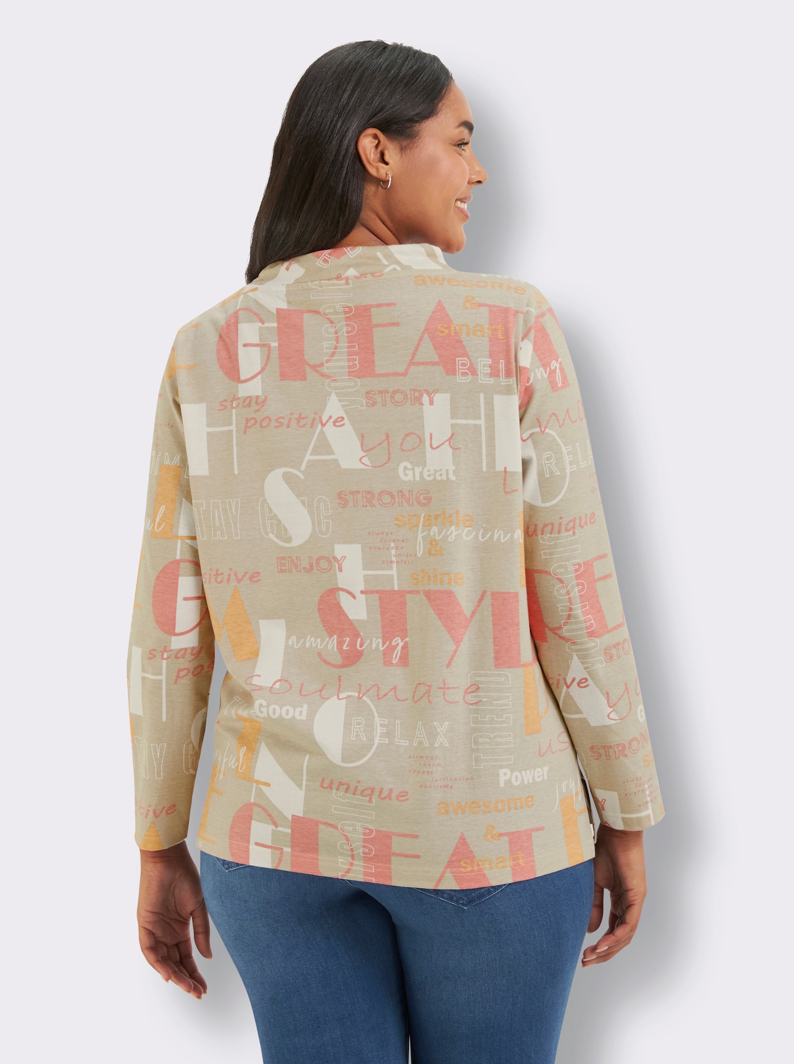 Langarmshirt - sand-flamingo-bedruckt