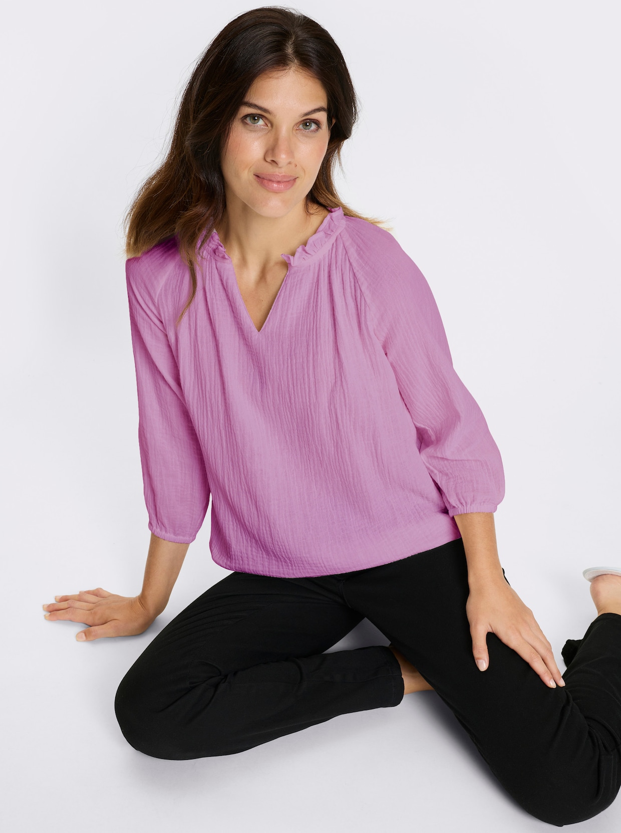 Schlupf-Bluse - orchidee