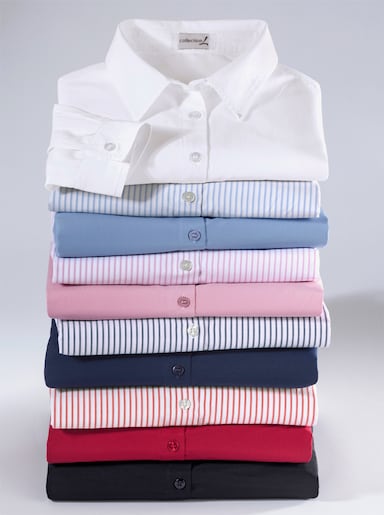 Gestreifte Bluse - rosé-ecru-gestreift