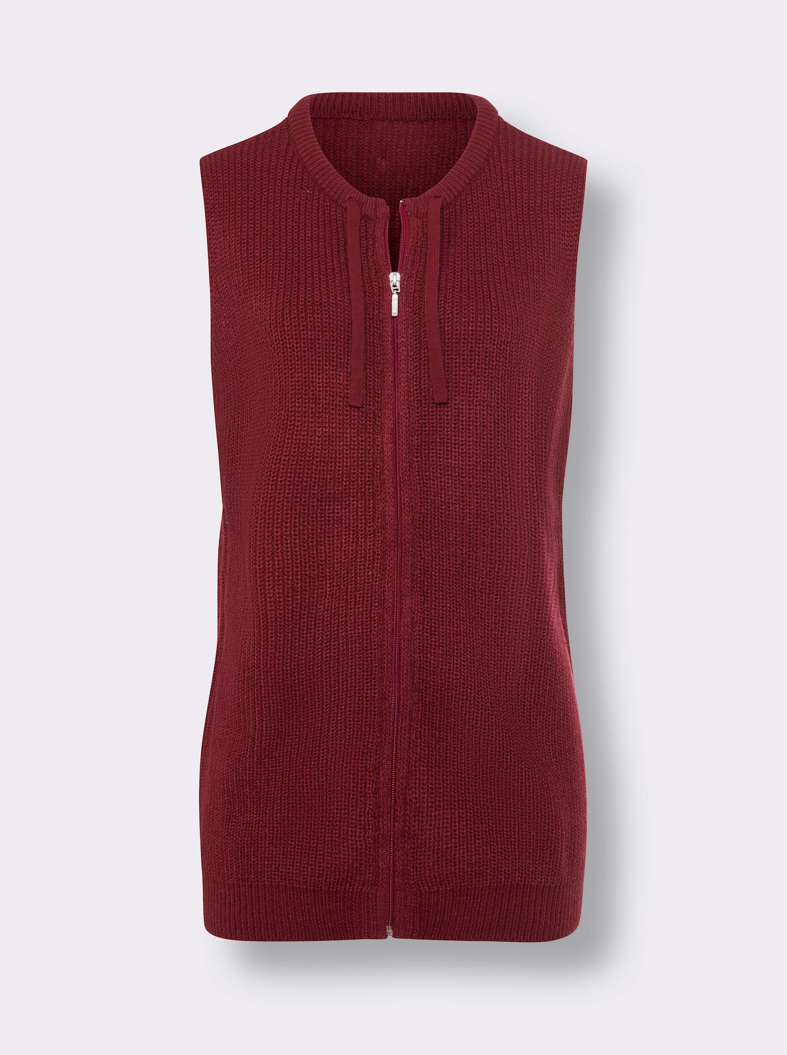 Strickweste in Longform - kirsche