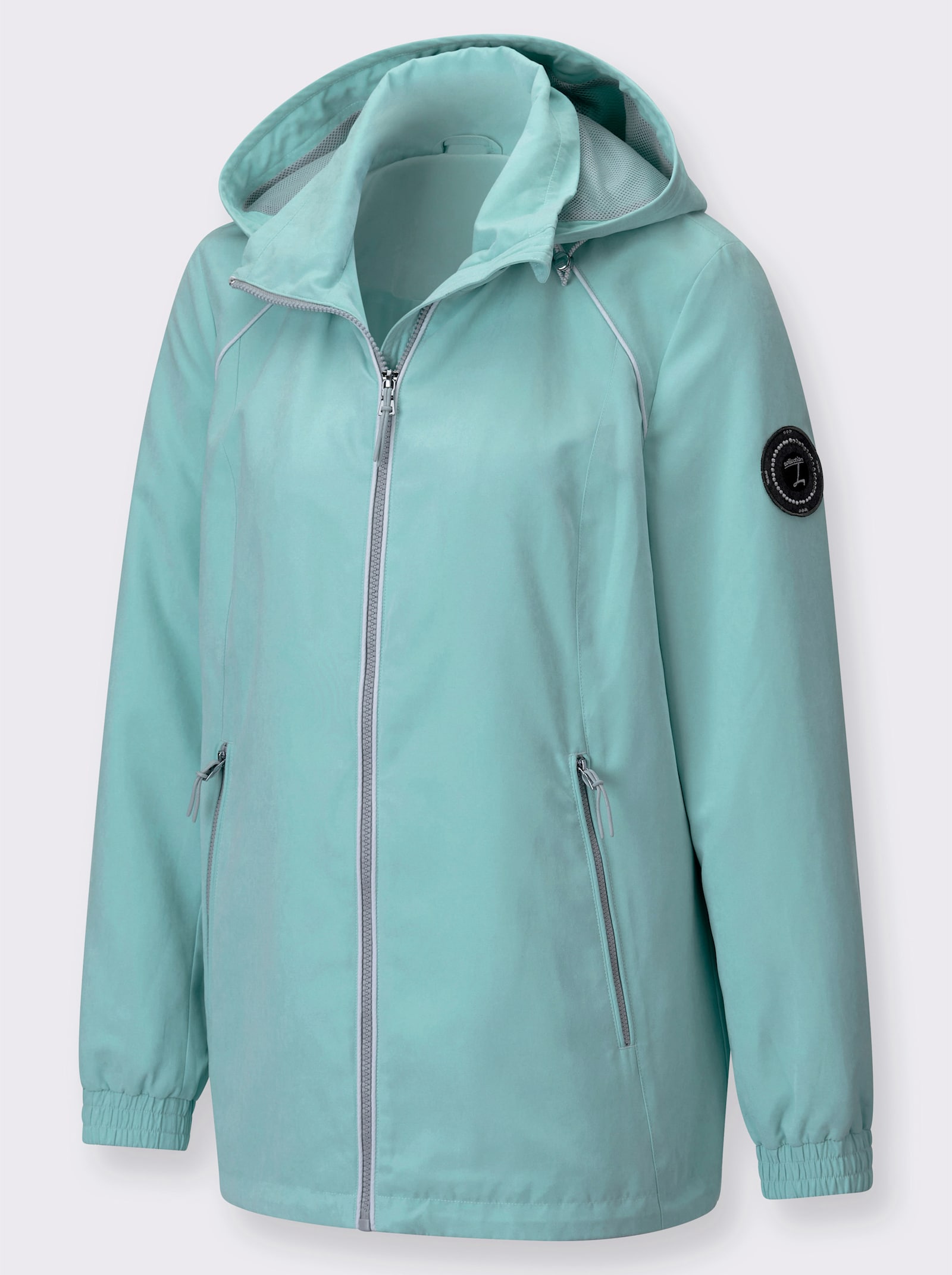 Übergangsjacke mit Tunnelzug auf Taillenhöhe - ozean