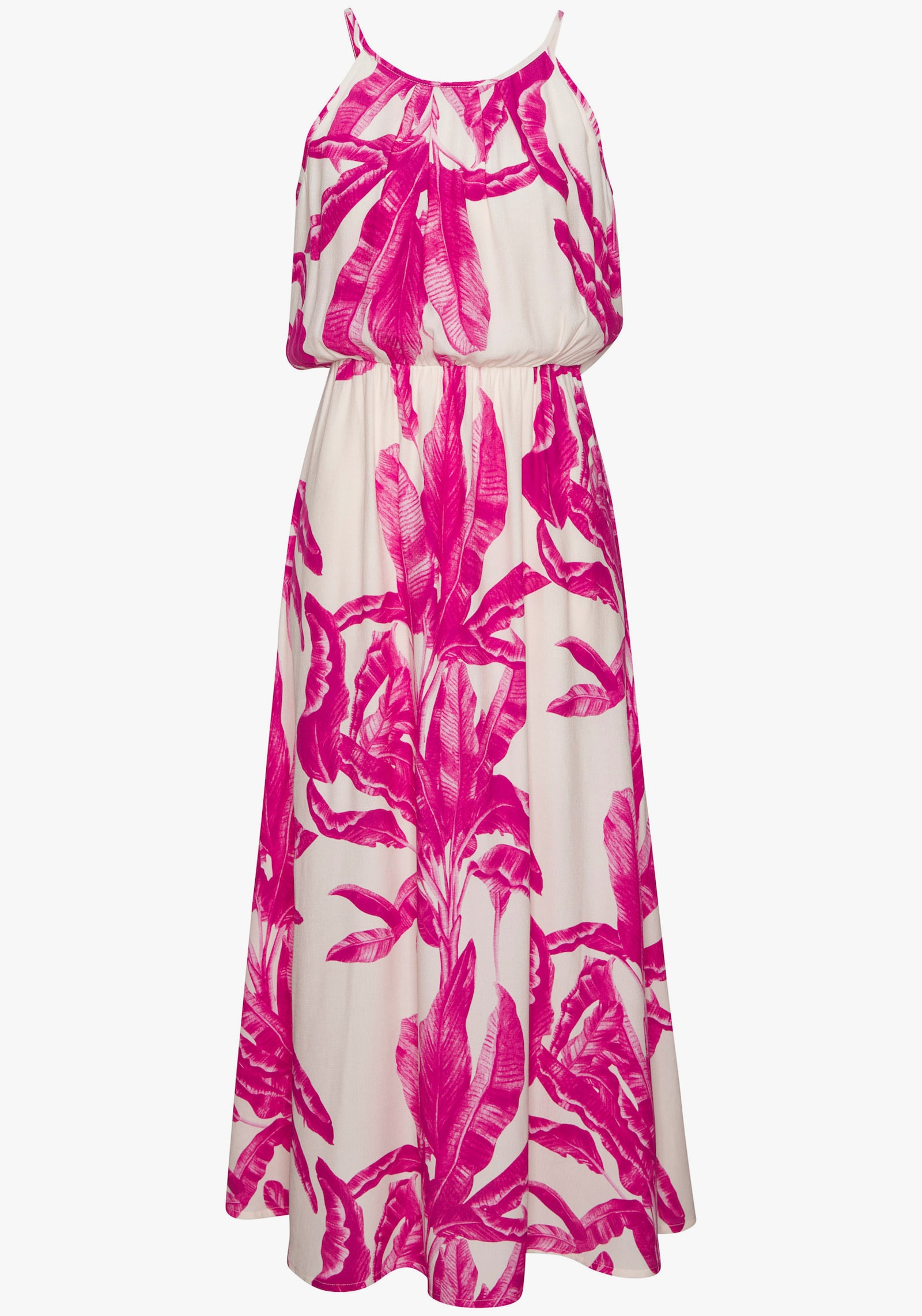 LASCANA Maxikleid - creme-pink bedruckt