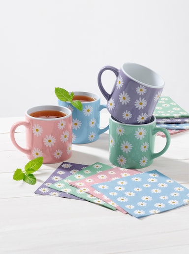 4-tlg. Tassen-Set - rosé