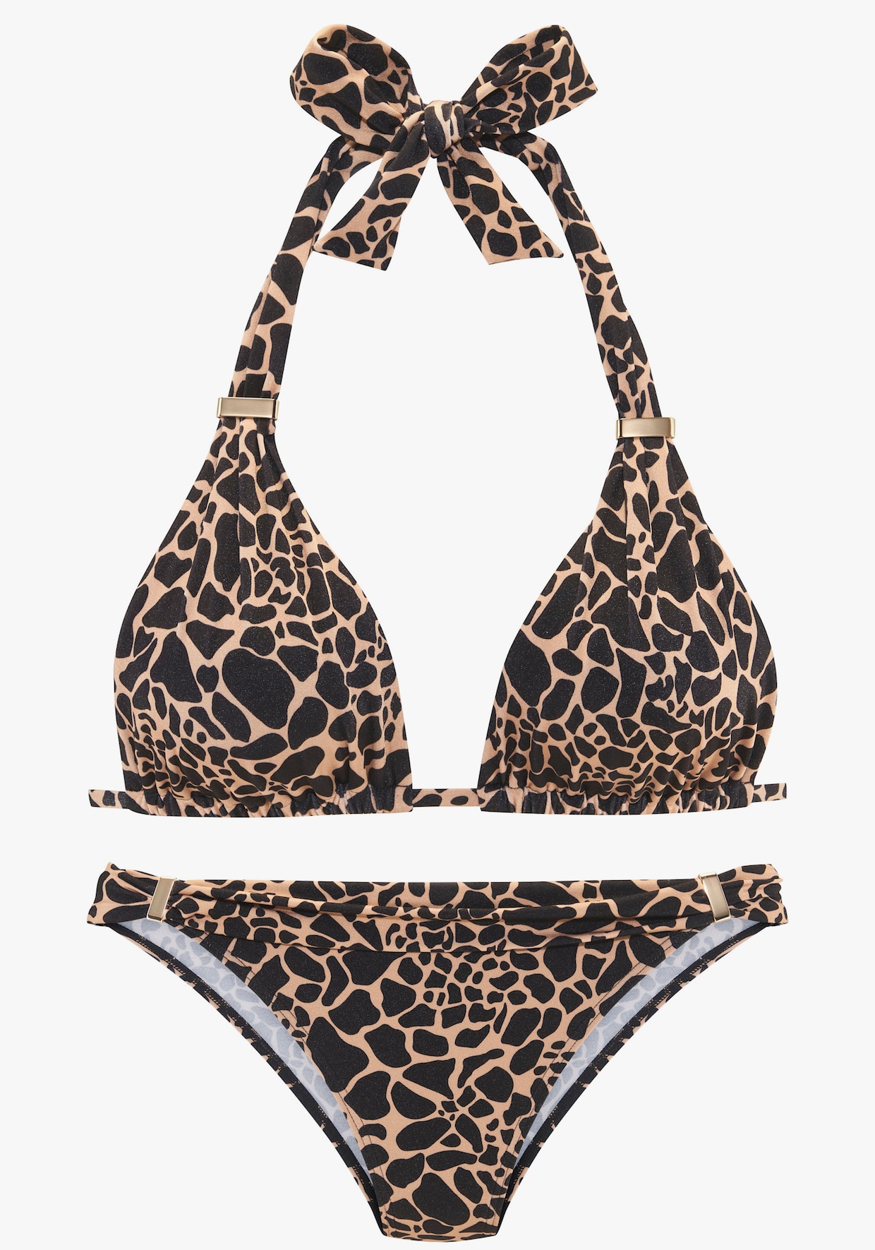 LASCANA Triangelbikini - zwart-goud
