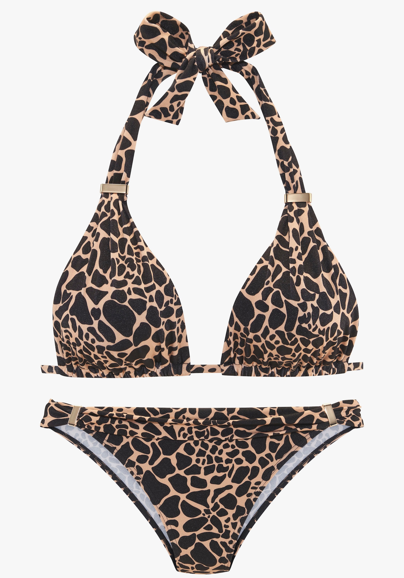 LASCANA Triangel-Bikini - schwarz-gold
